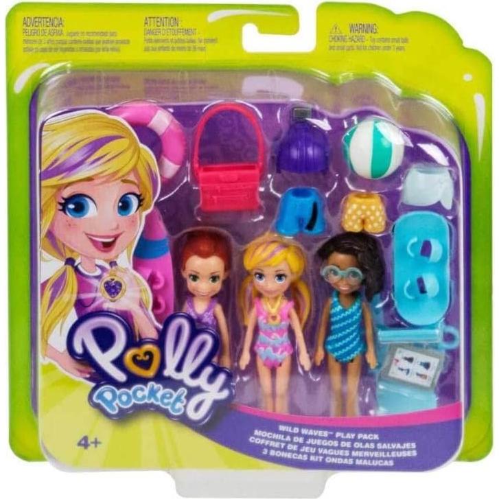 Juego de Olas Salvajes Polly Pocket - 3 Muñecas y Accesorios