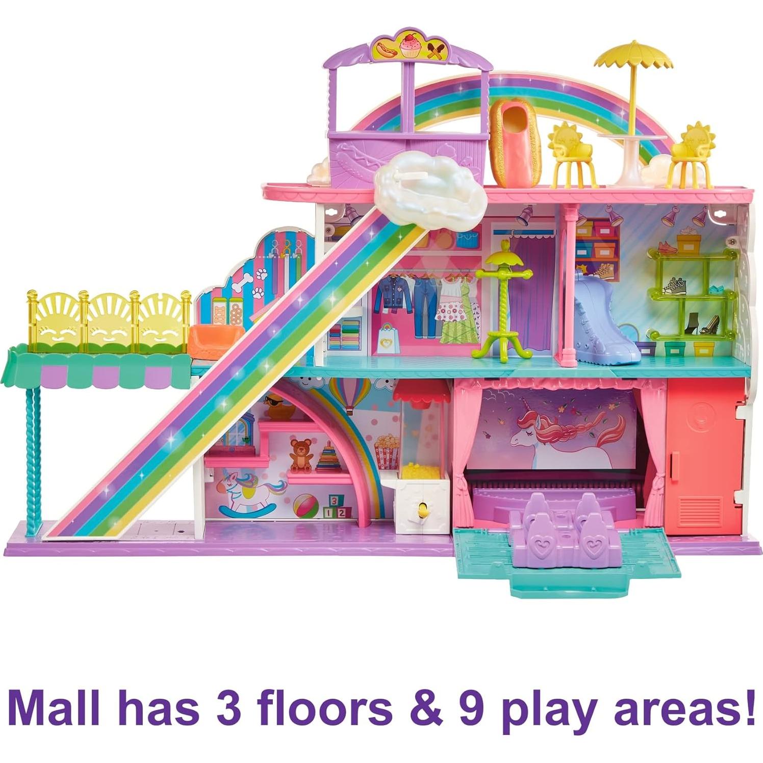Centro Comercial Arcoíris Polly Pocket 3 Pisos 35+ Accesorios