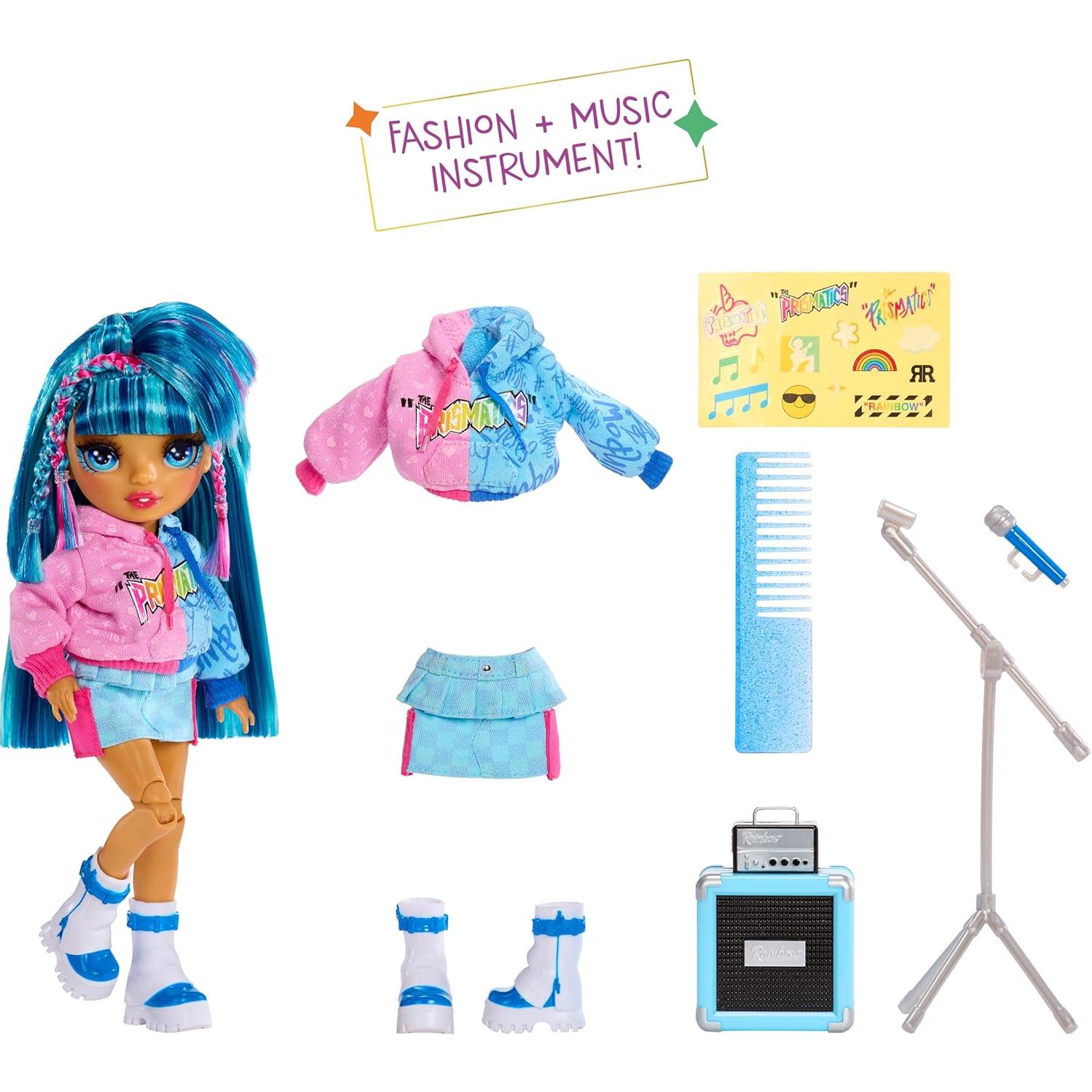 Muñeca de Moda Rainbow High Skyler - Banda de Rock, Azul 22.86 cm