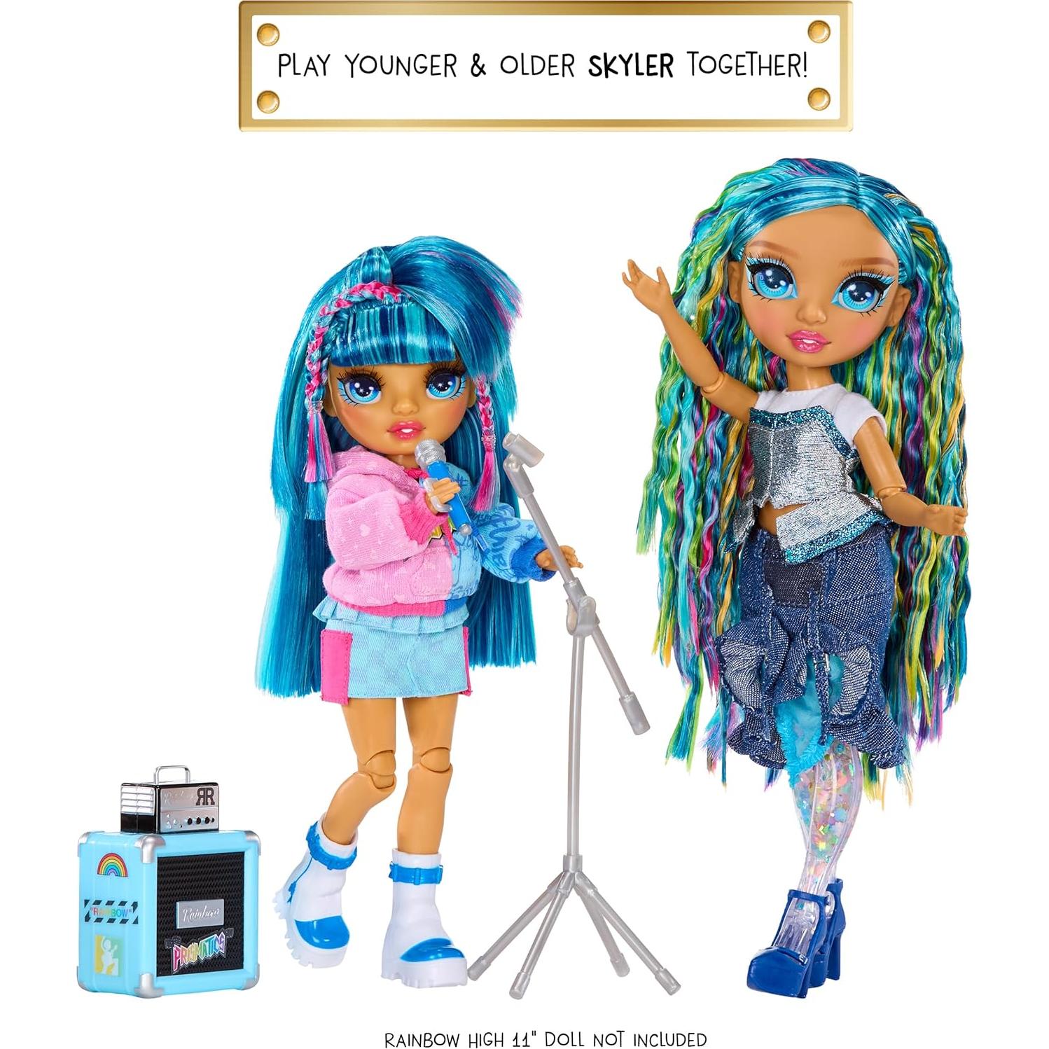 Muñeca de Moda Rainbow High Skyler - Banda de Rock, Azul 22.86 cm