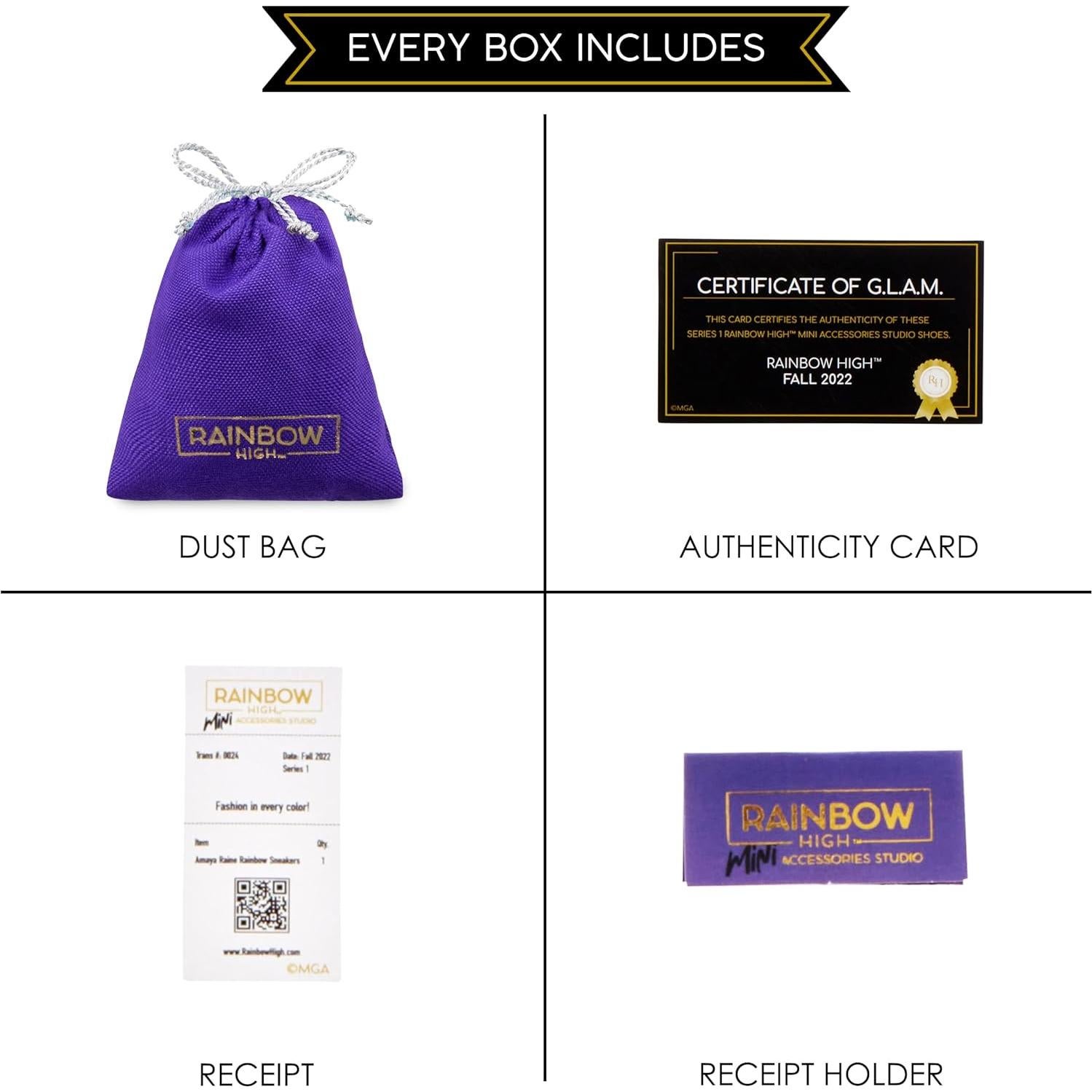 Estudio de Accesorios Mini Rainbow High - 25 zapatos coleccionables