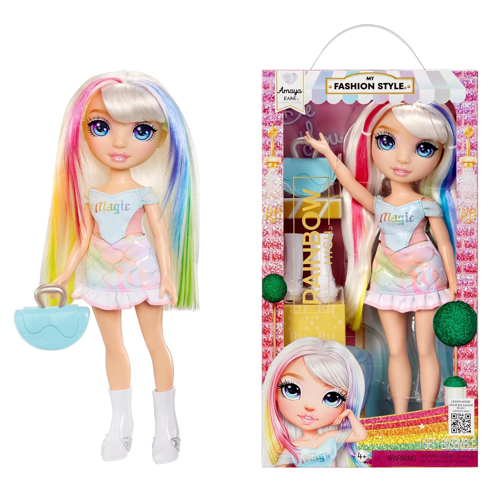 Muñeca Rainbow High Amaya 28 cm con Atuendo y Bolso Elegante