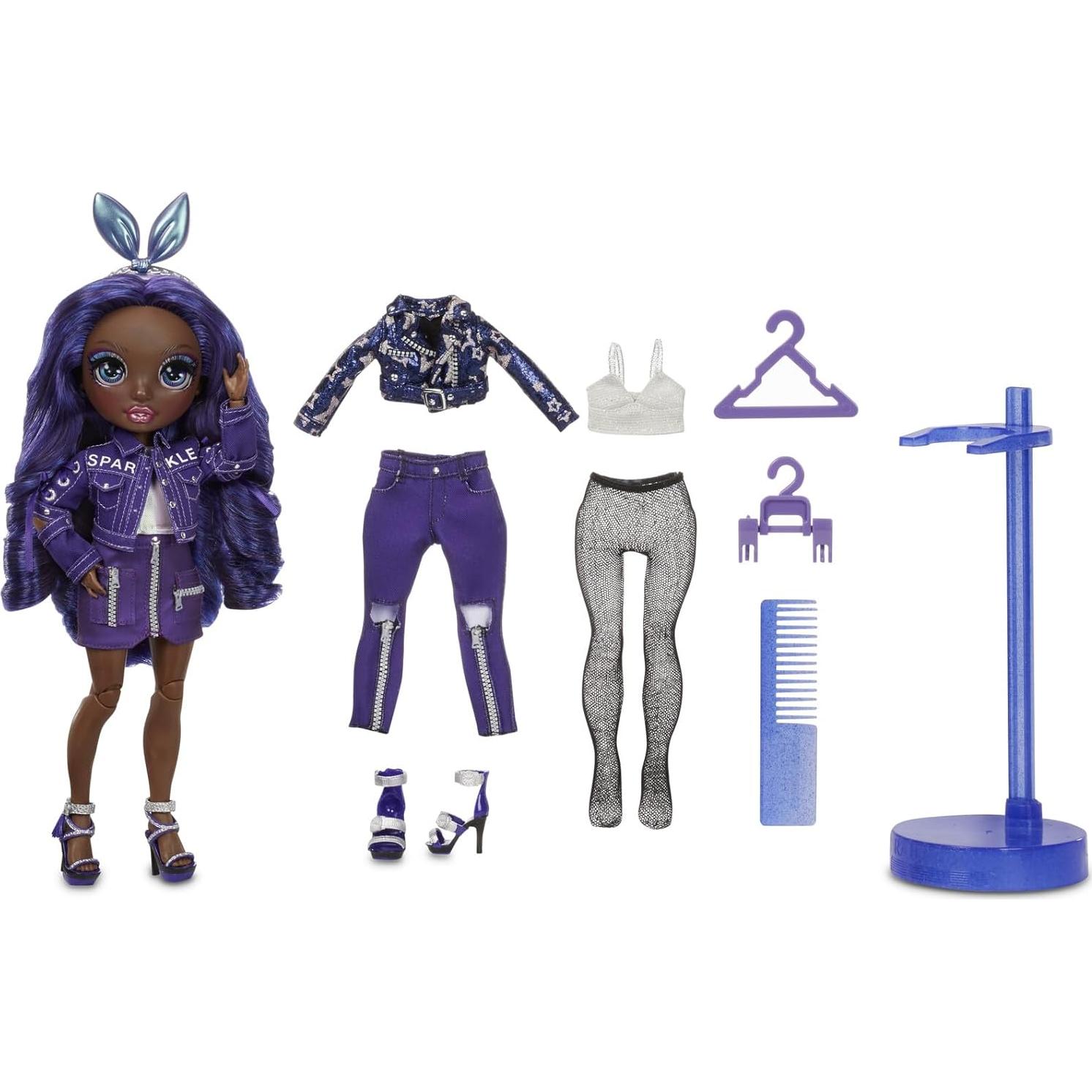 Muñeca de Moda Krystal Bailey Rainbow High - Índigo con 2 Atuendos