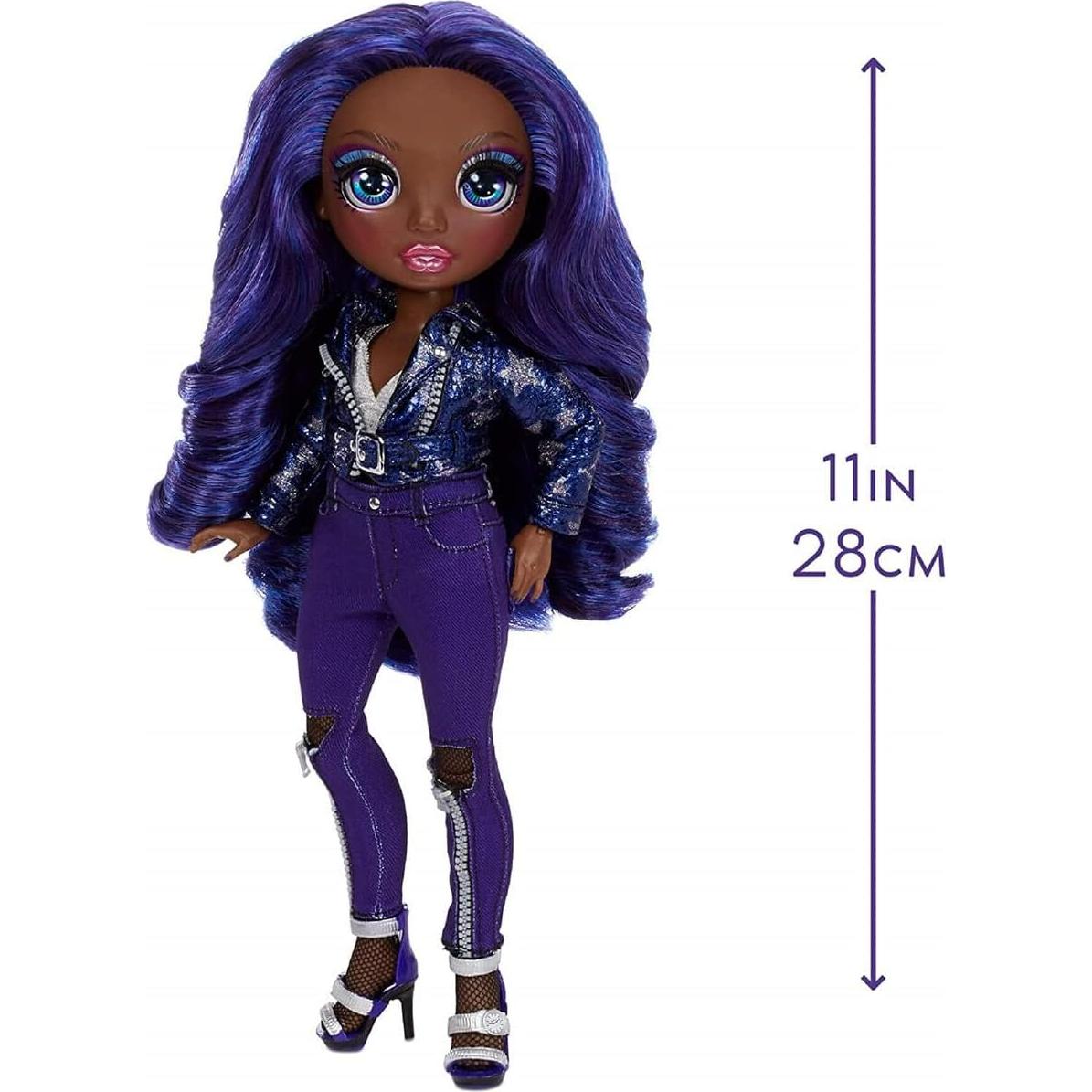 Muñeca de Moda Krystal Bailey Rainbow High - Índigo con 2 Atuendos