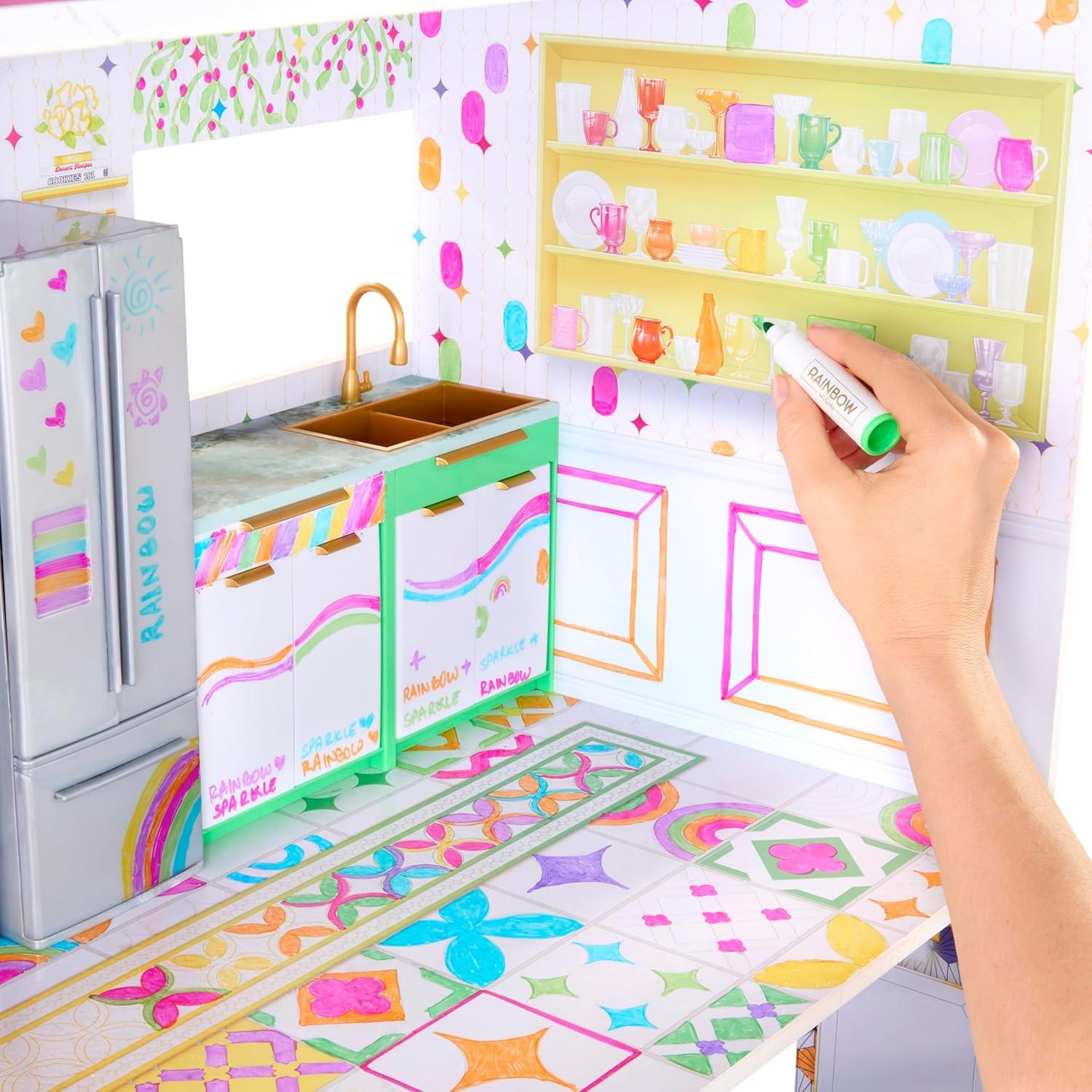 Casa de Muñecas Rainbow High Color & Play 3 Pisos con Muebles