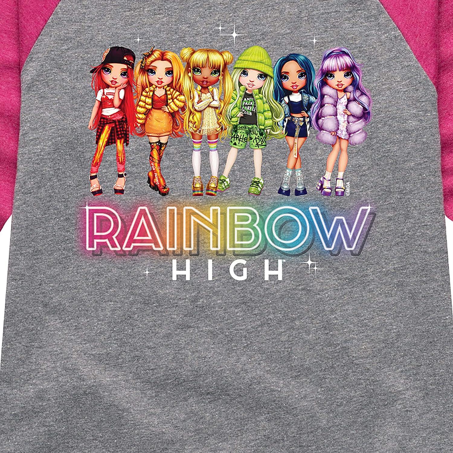 Camiseta Gráfica Raglán para Niñas Hybrid Apparel - Rainbow High
