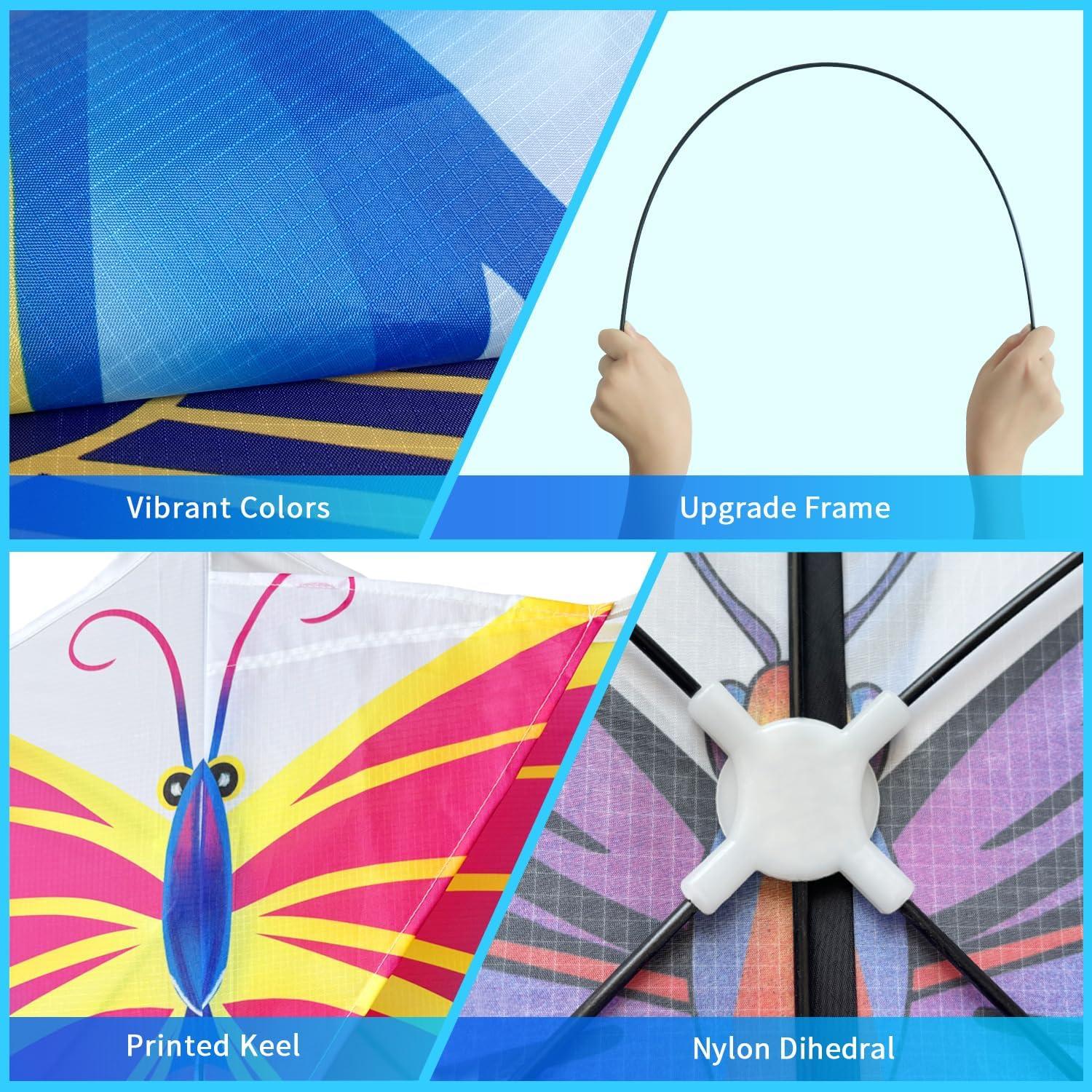 Cometa Mariposa Xida Arcoíris 140.97x72.14 cm para Niños