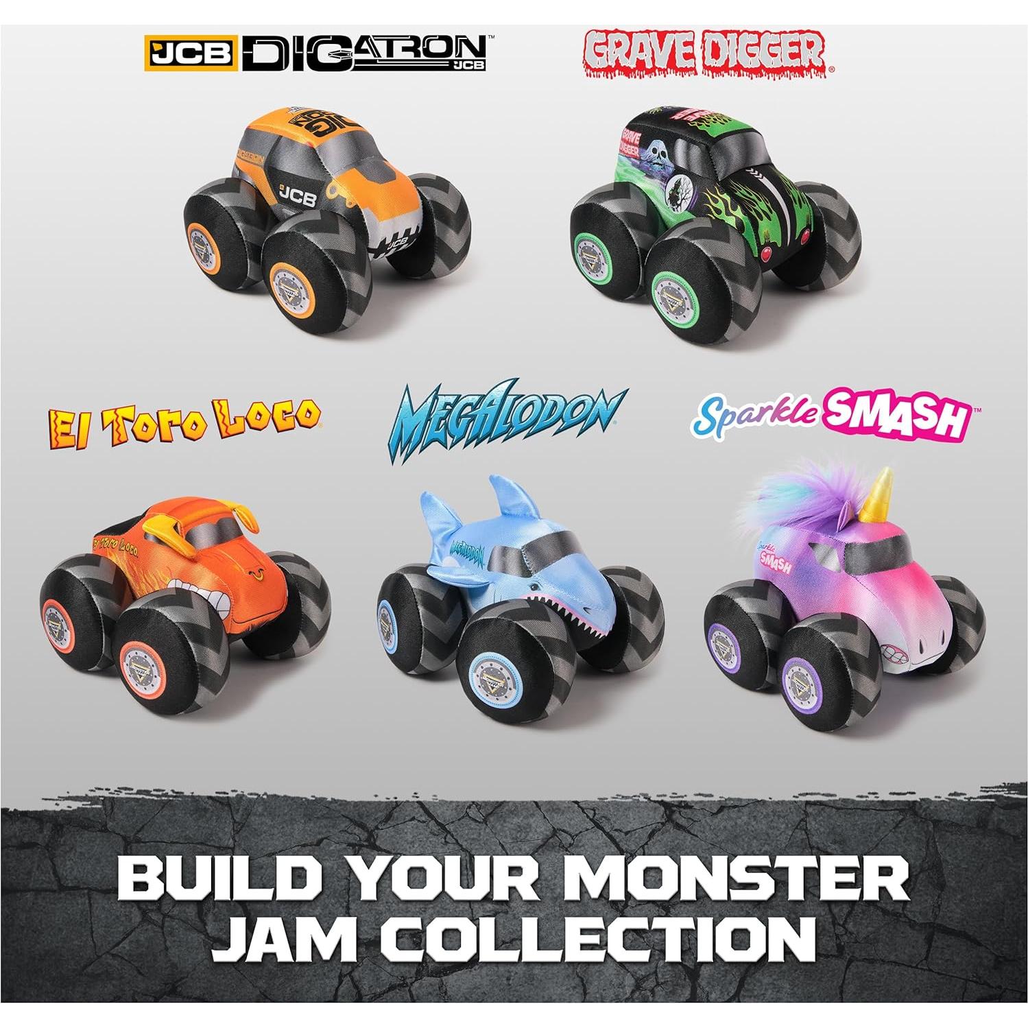 Camión de Peluche Monster Jam Megalodon 18 cm con Sonido