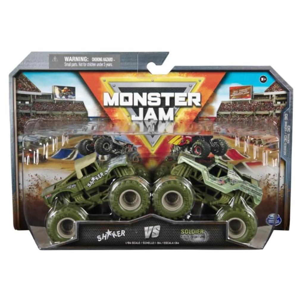 Monster Jam 2024 2-Pack Camiones Monstruo Shaker y Soldier Fortune