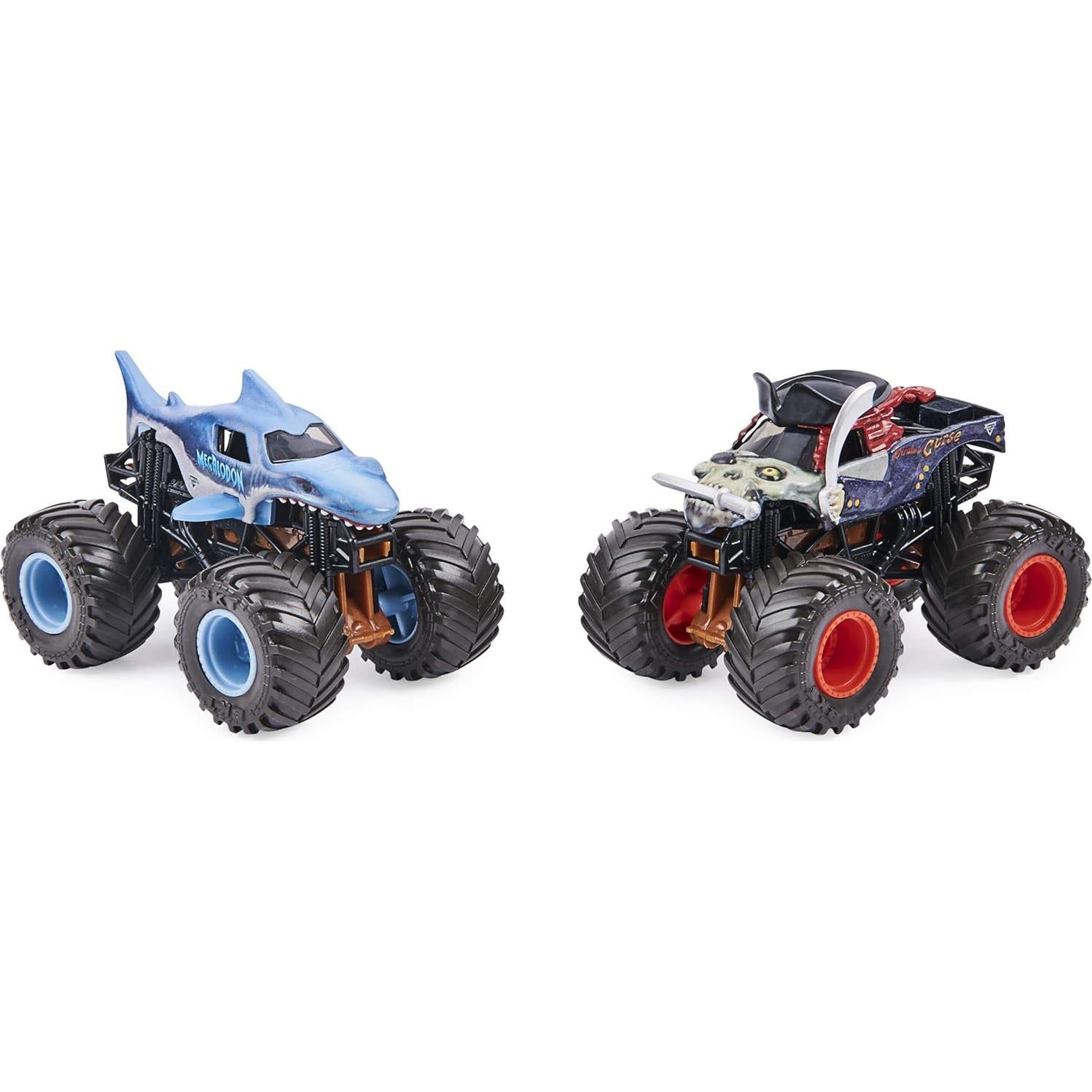 Paquete Doble Camiones Monster Jam 1:64 - Megalodon y Pirate's Curse