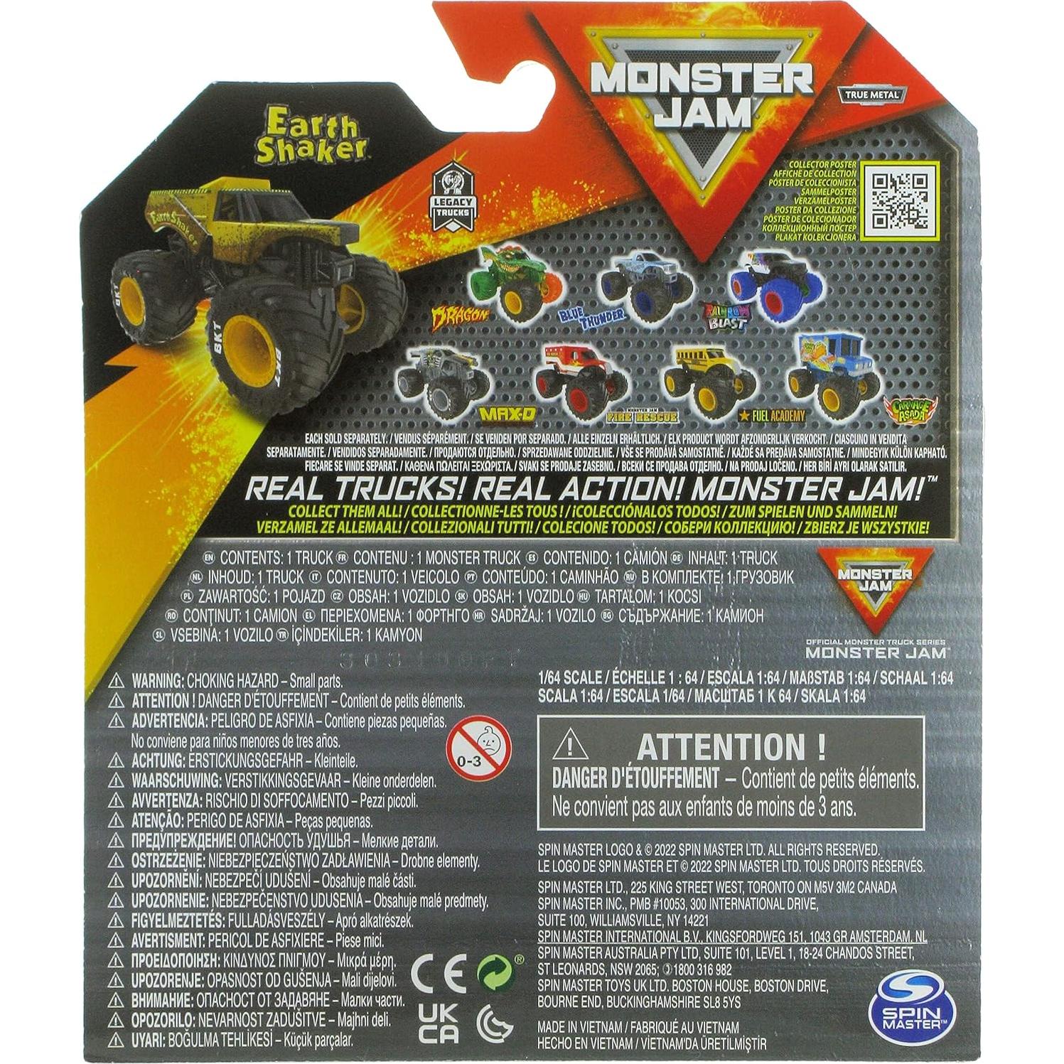 Camión Monstruo Diecast 1:64 Monster Jam Spin Master Earth Shaker