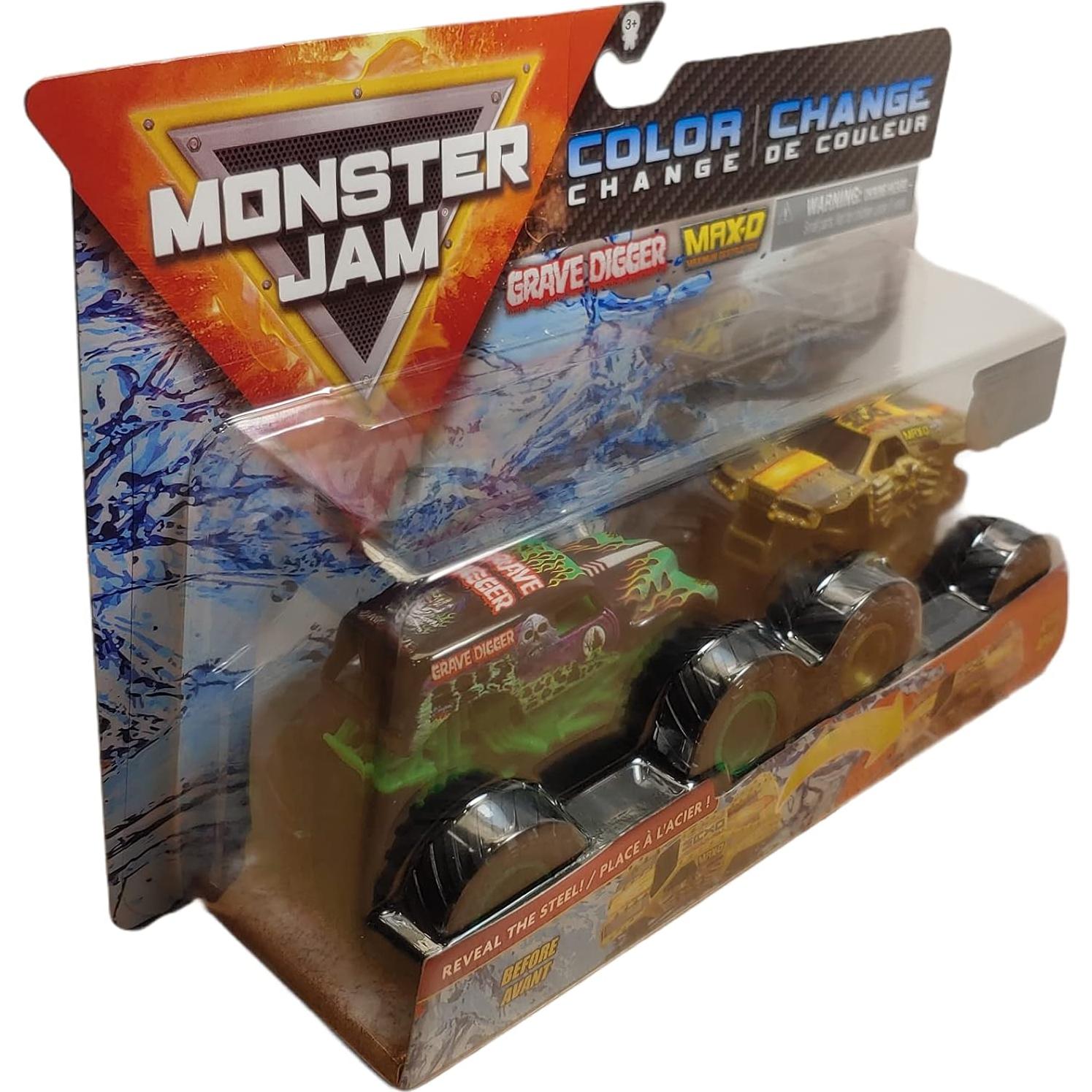Monster Jam 1:64 Grave Digger vs MAX D Cambio de Color