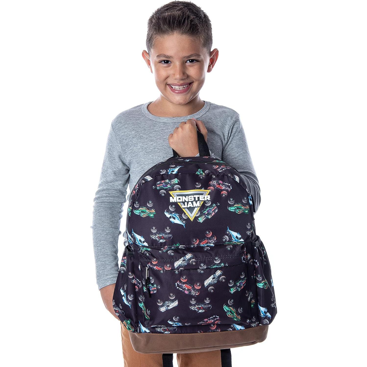 Mochila Monster Jam Intimo Dragón Zombie Grave Digger Megalodon