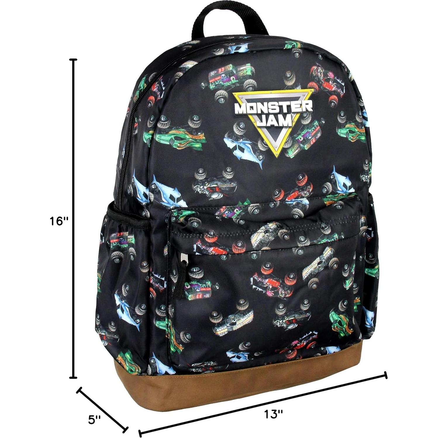 Mochila Monster Jam Intimo Dragón Zombie Grave Digger Megalodon