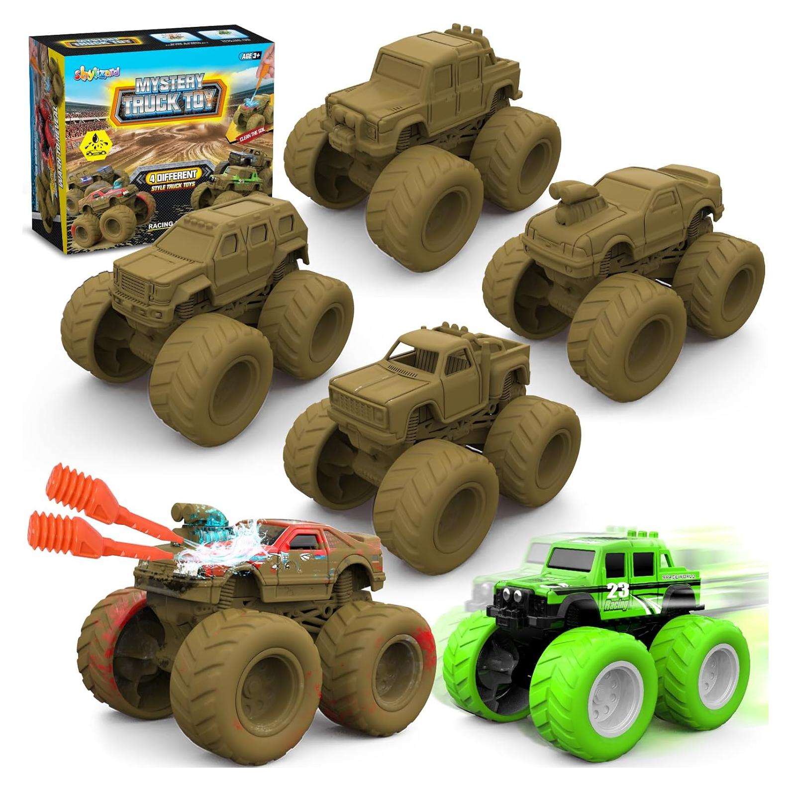 Juguetes Monster Truck ShyLizard - Paquete de 4 Camiones 331g