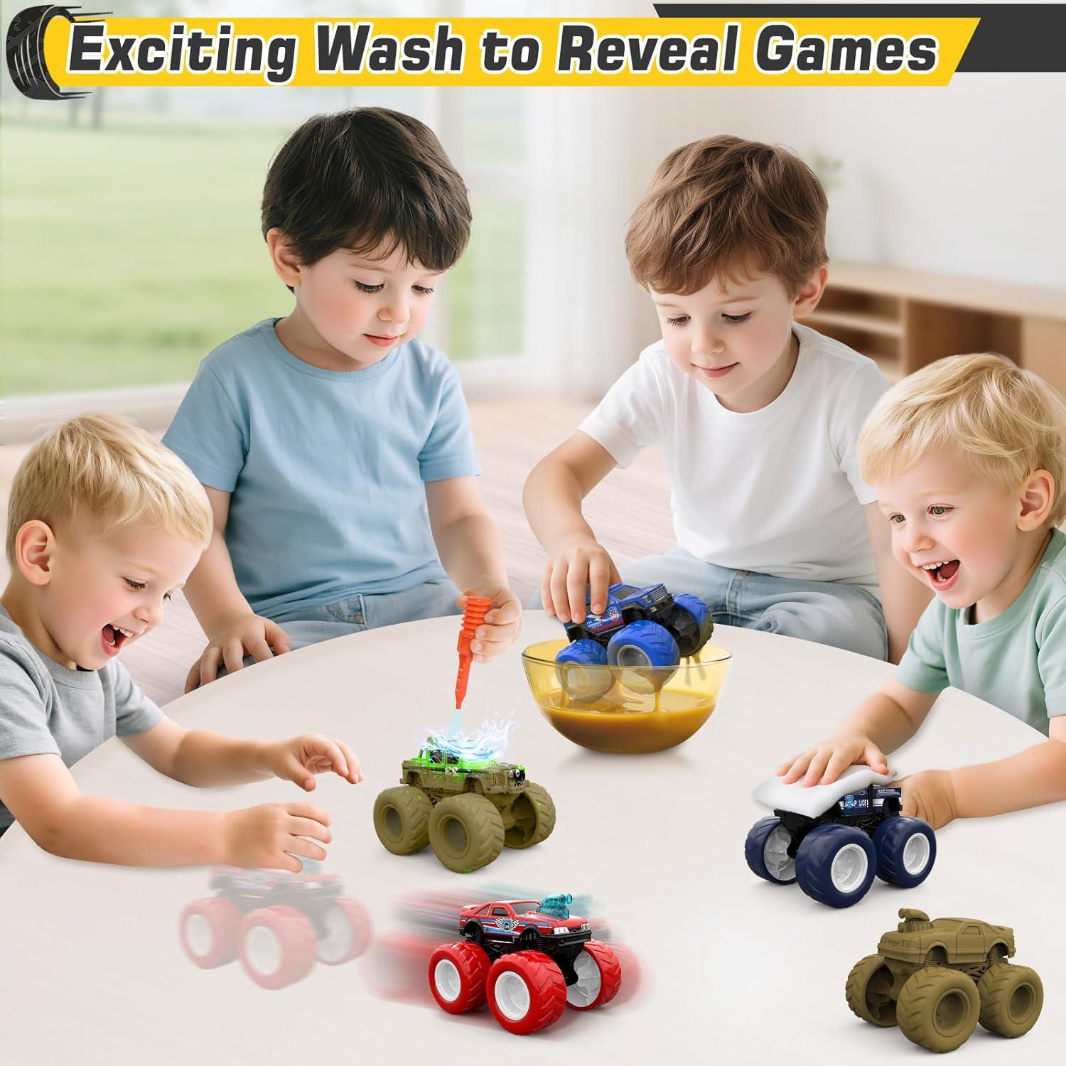 Juguetes Monster Truck ShyLizard - Paquete de 4 Camiones 331g