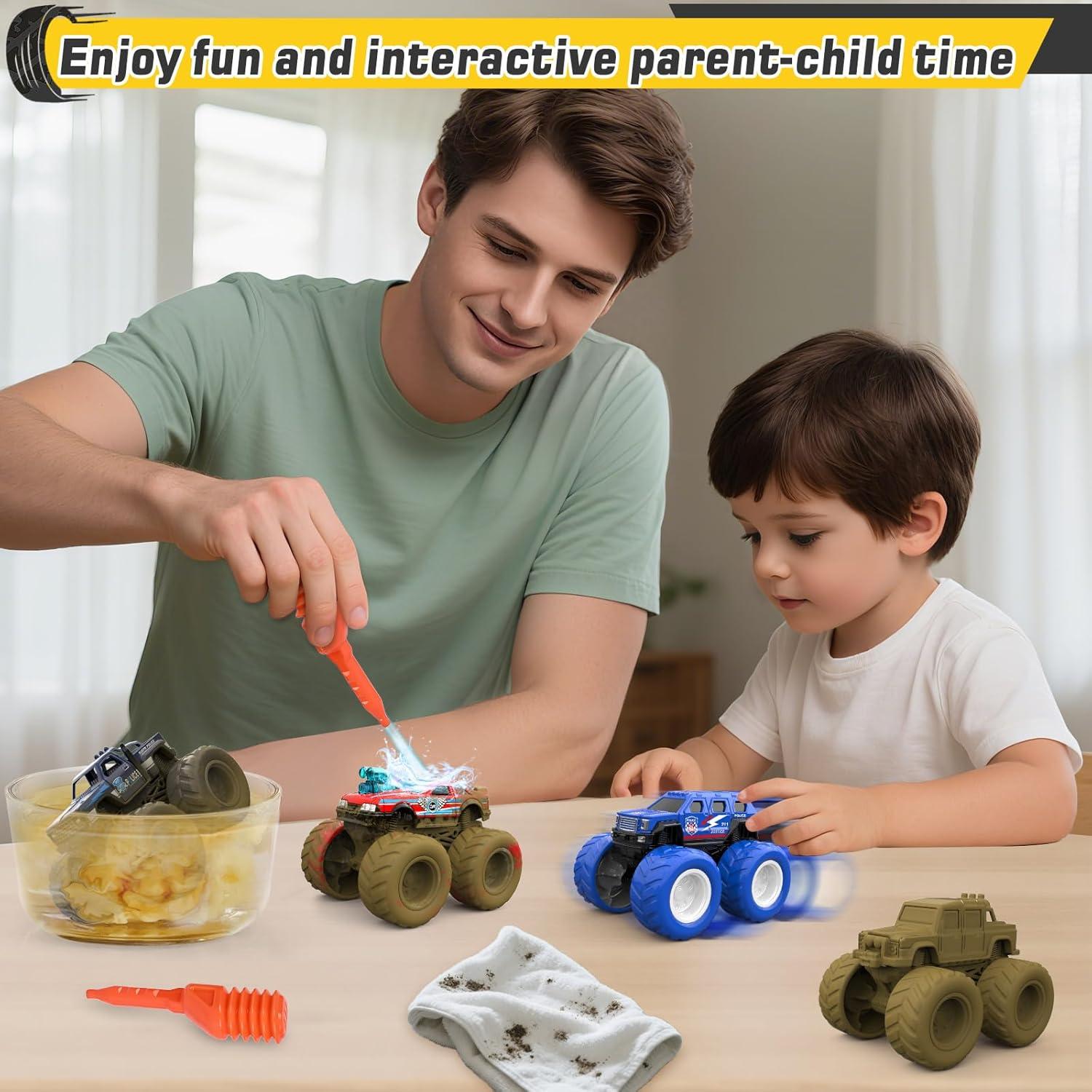 Juguetes Monster Truck ShyLizard - Paquete de 4 Camiones 331g