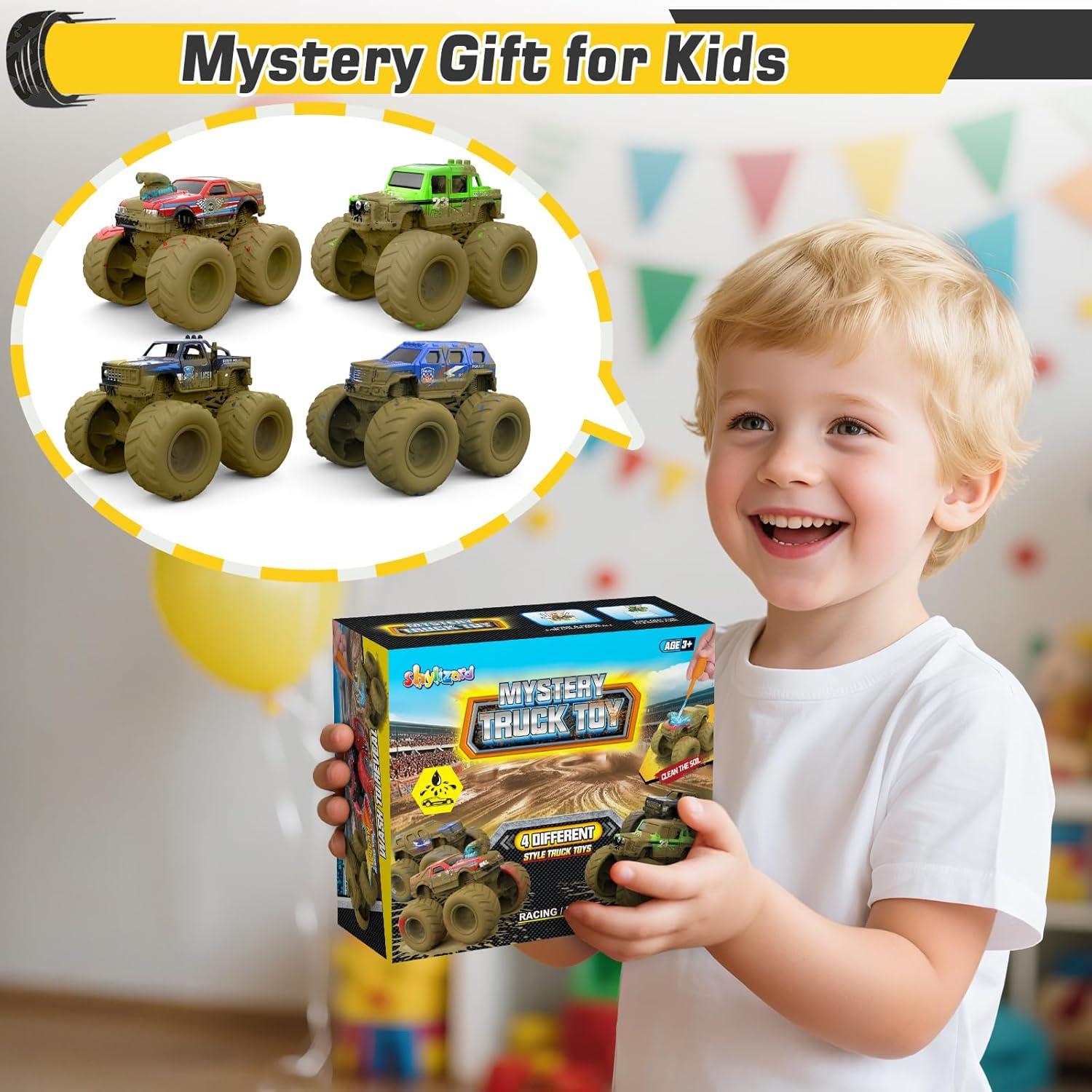 Juguetes Monster Truck ShyLizard - Paquete de 4 Camiones 331g