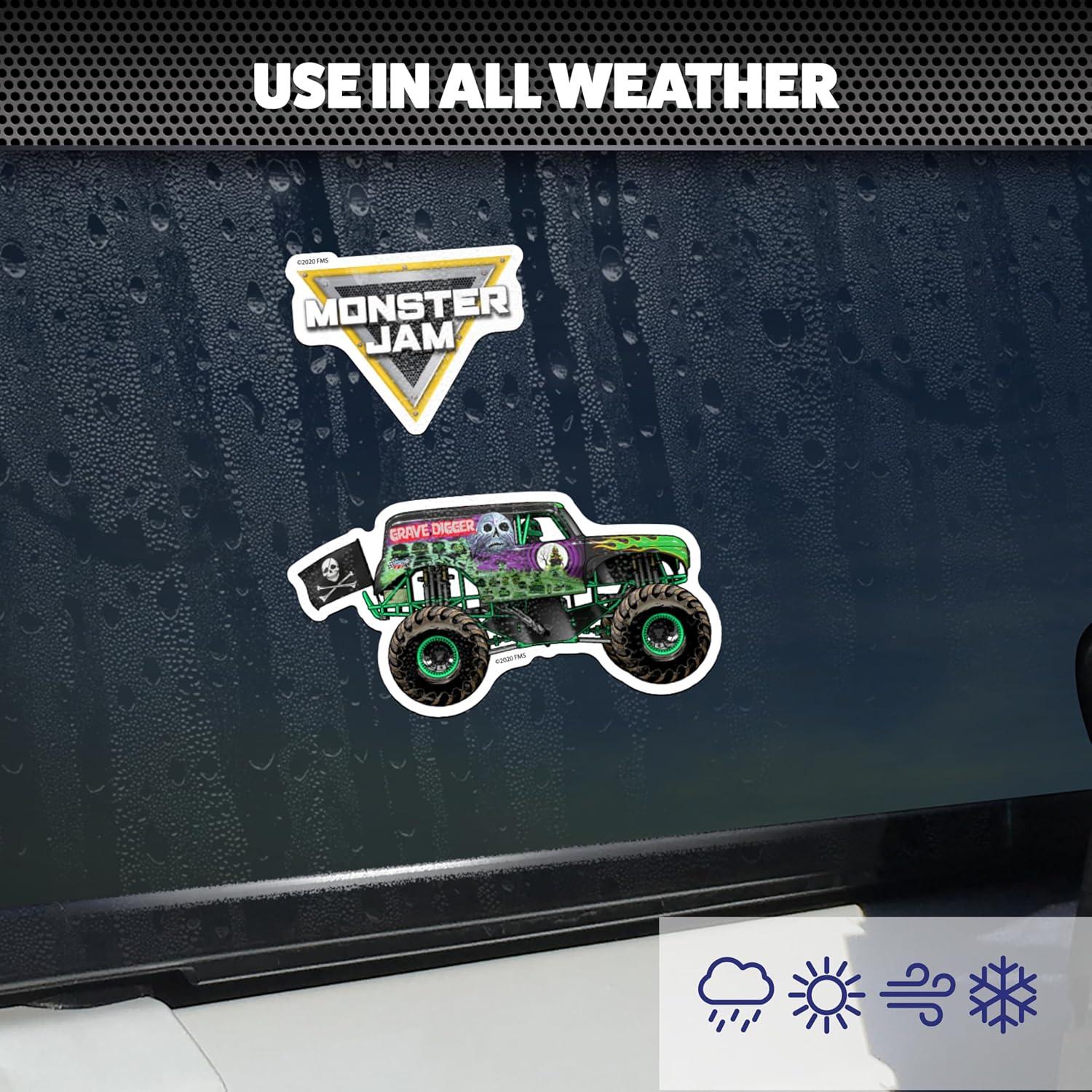 Conjunto de 15 Calcomanías Monster Jam - Grave Digger, El Toro Loco y Más