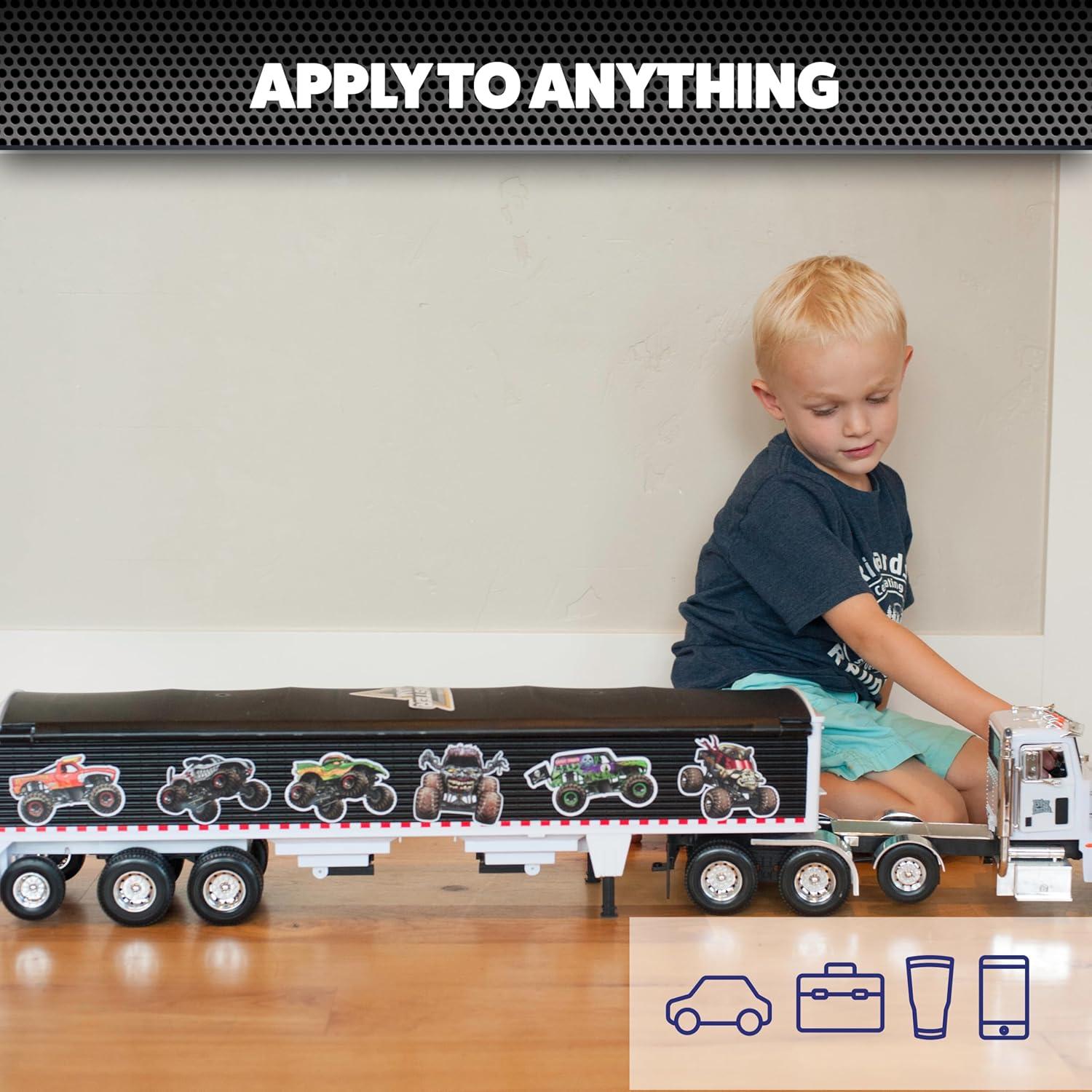 Conjunto de 15 Calcomanías Monster Jam - Grave Digger, El Toro Loco y Más