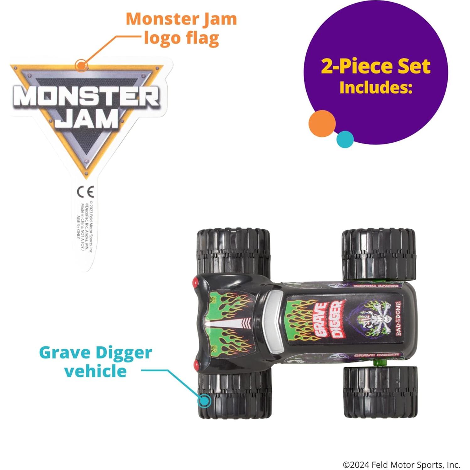 Camión Decorativo para Pasteles Monster Jam Grave Digger