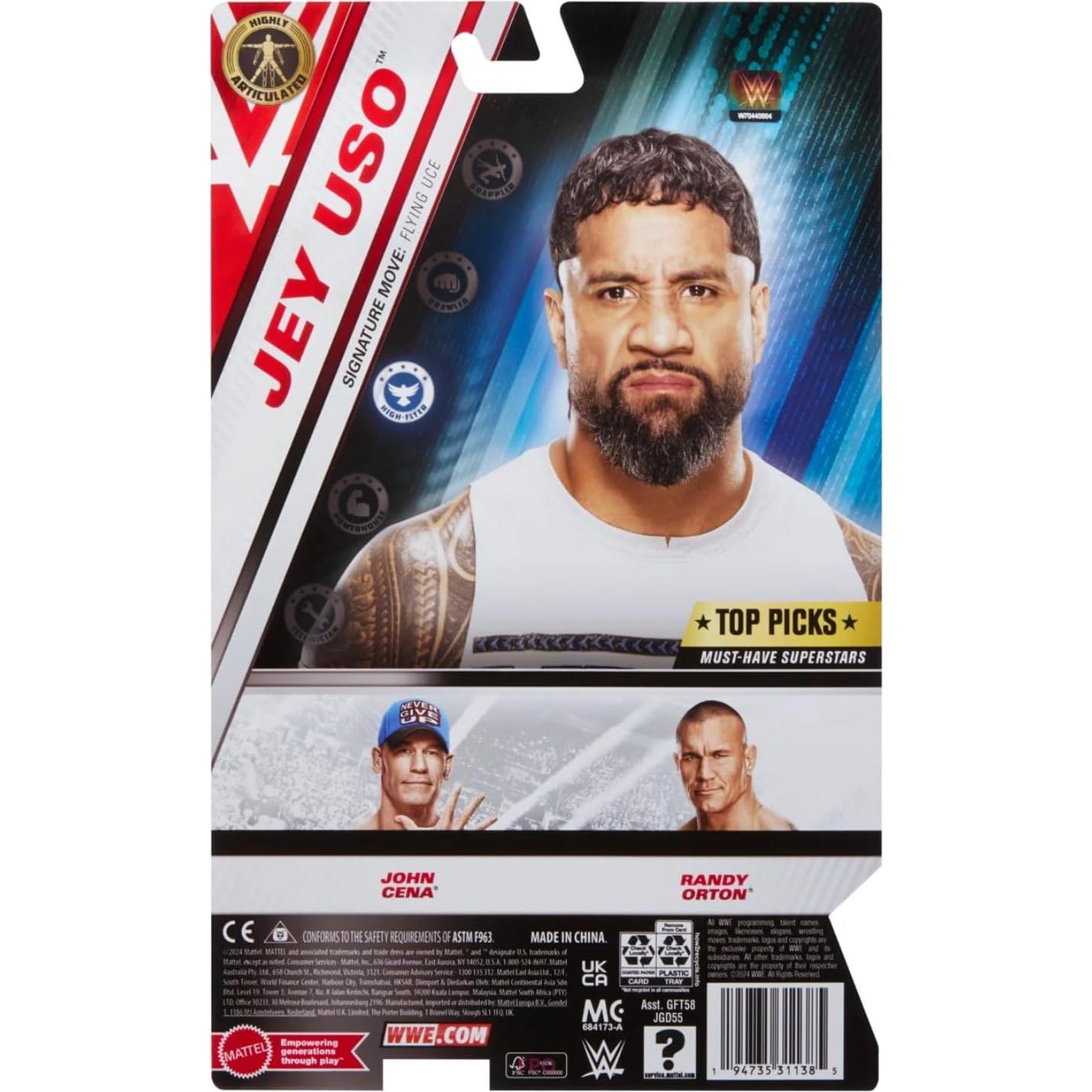 Figura de Acción WWE Jey Uso Mattel 15.24 cm Alta Articulación