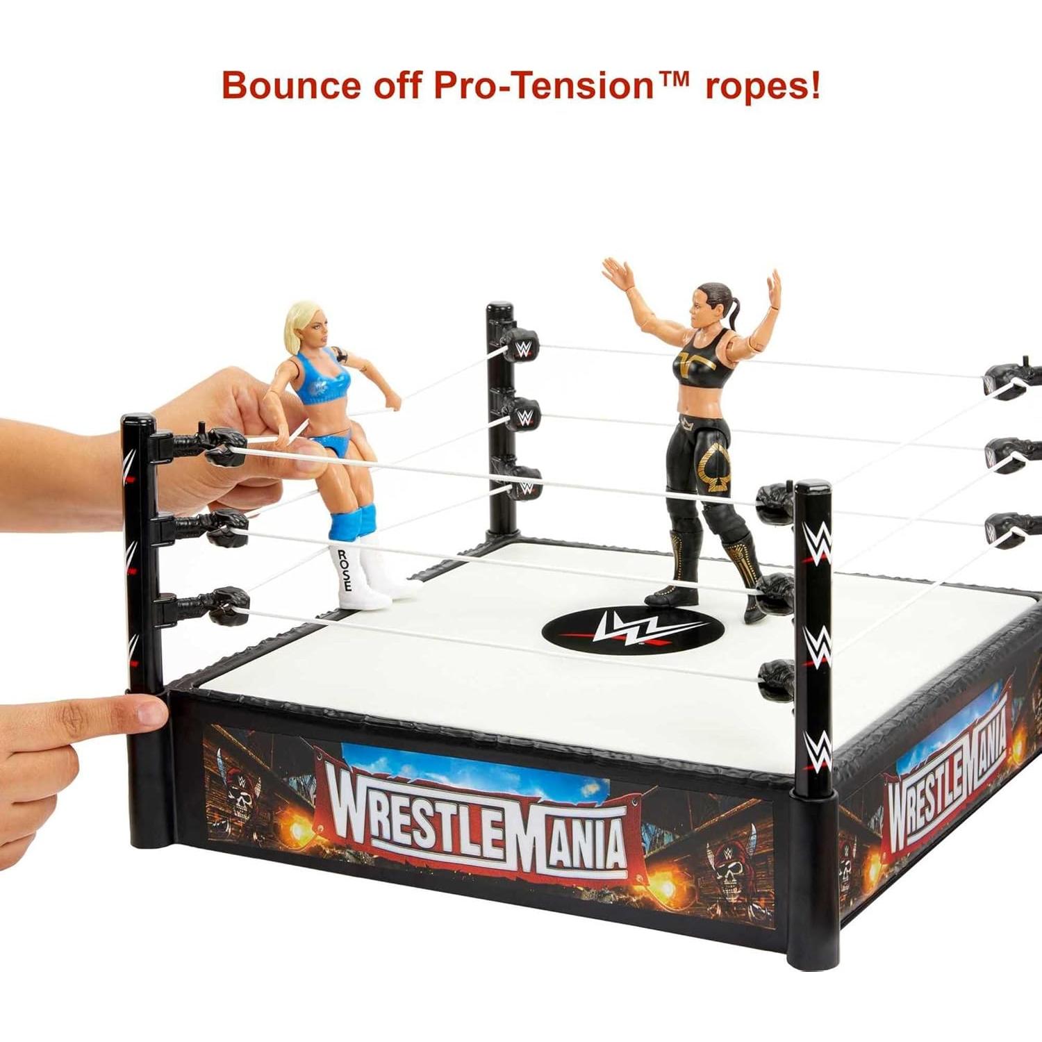 Ring de Superestrella WWE Mattel 35.56 cm con 4 pegatinas