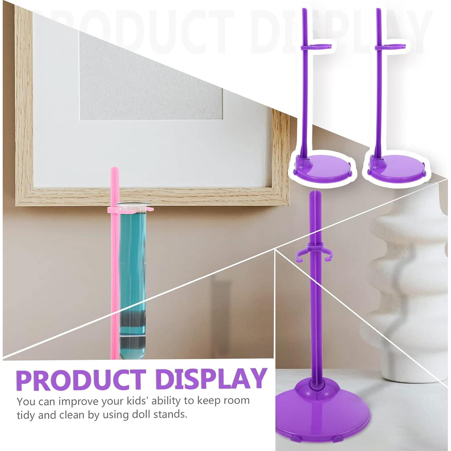 Soportes para Muñecas Milisten 20pcs Plástico Blanco y Púrpura