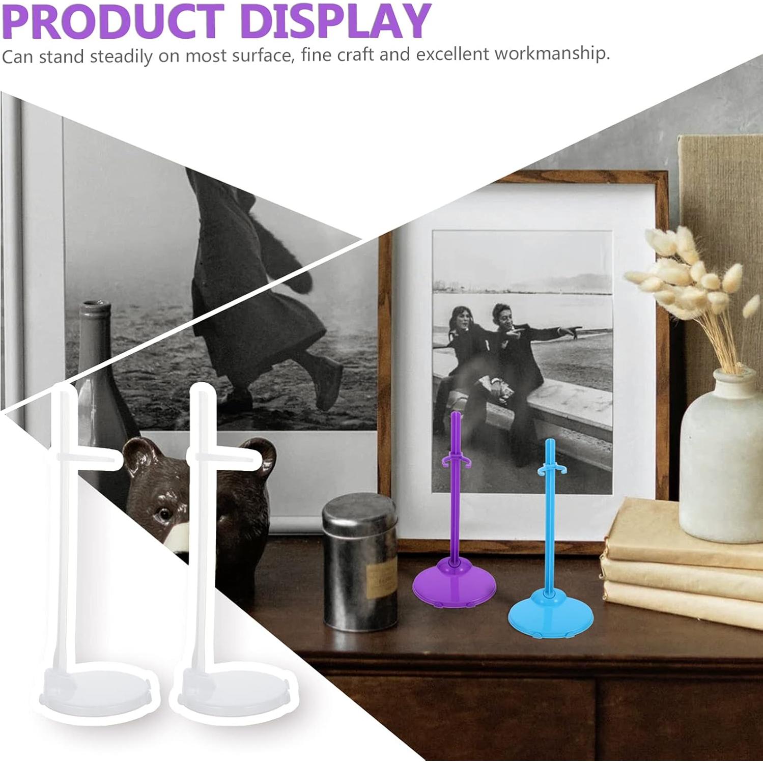 Soportes para Muñecas Milisten 20pcs Plástico Blanco y Púrpura