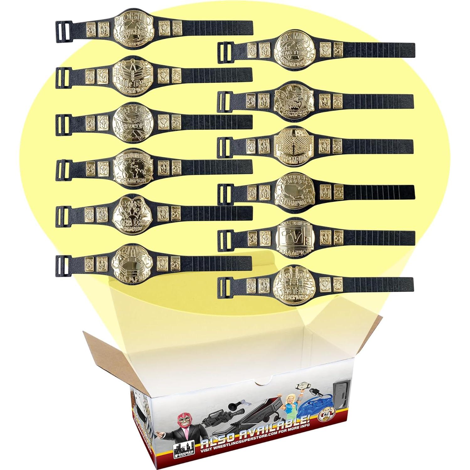 Juego de 24 Cinturones de Campeonato para Figuras de Lucha Libre