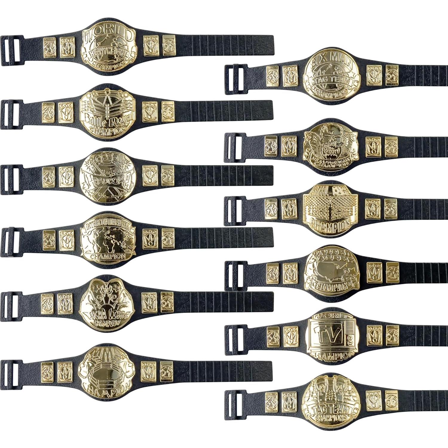 Juego de 24 Cinturones de Campeonato para Figuras de Lucha Libre