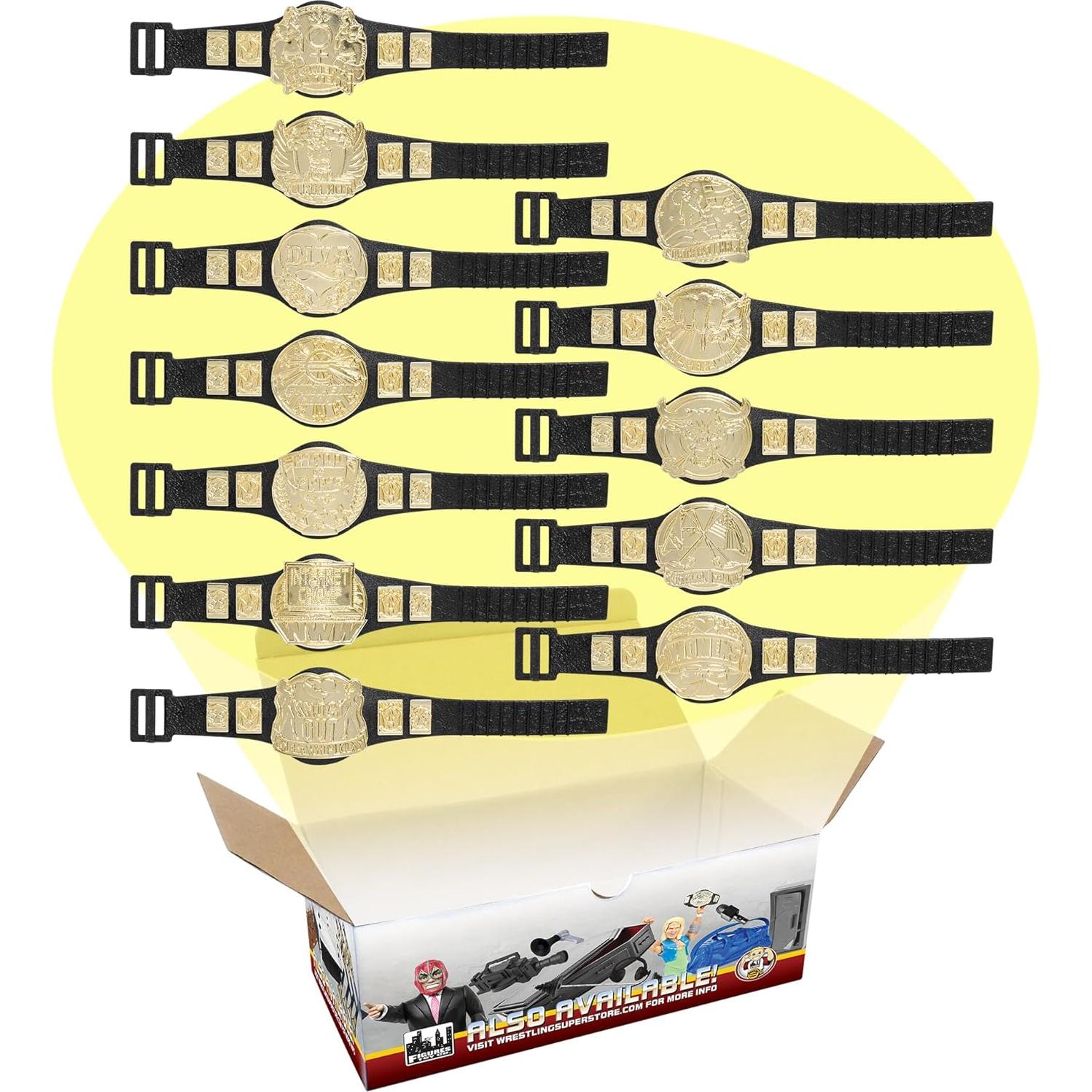 Juego de 24 Cinturones de Campeonato para Figuras de Lucha Libre