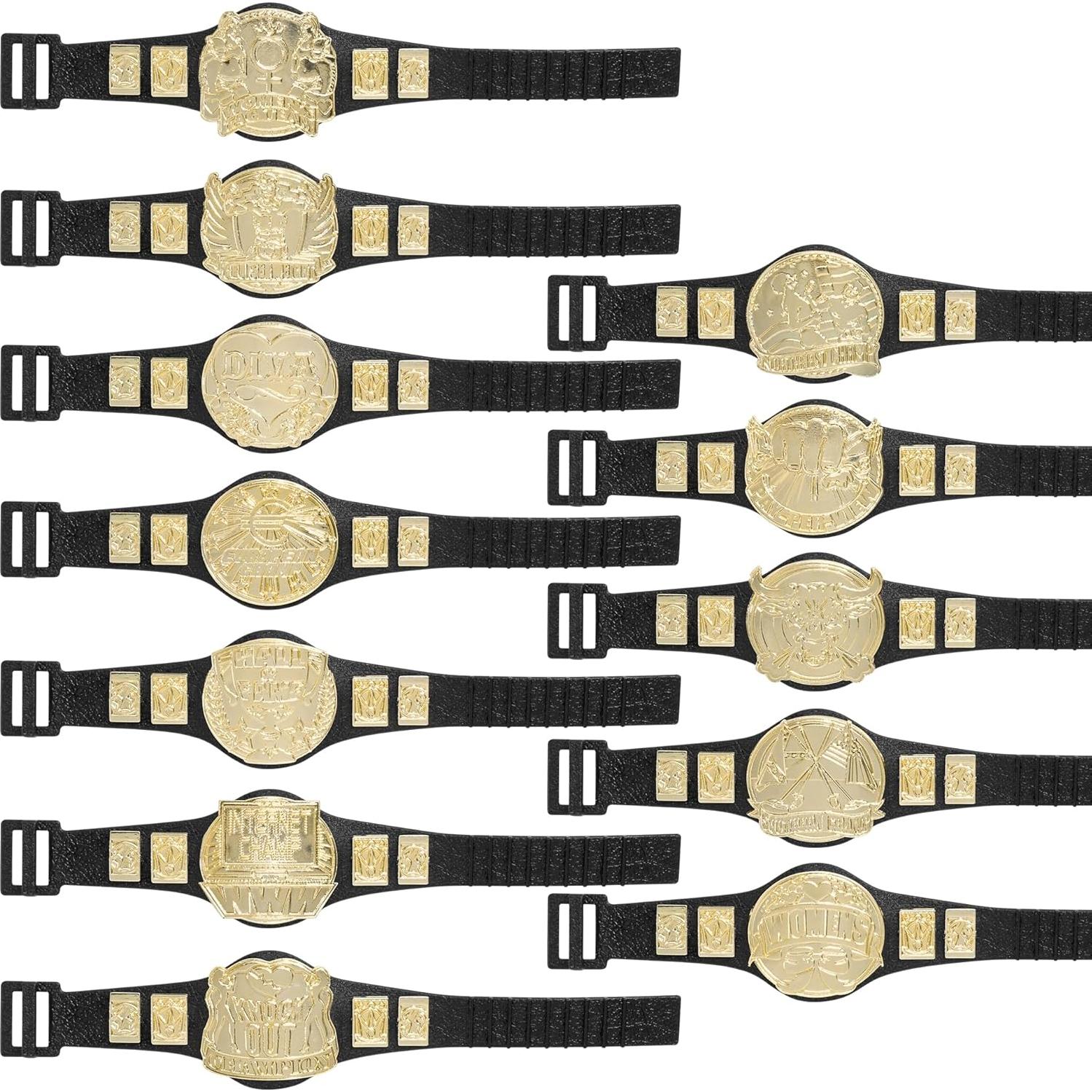 Juego de 24 Cinturones de Campeonato para Figuras de Lucha Libre