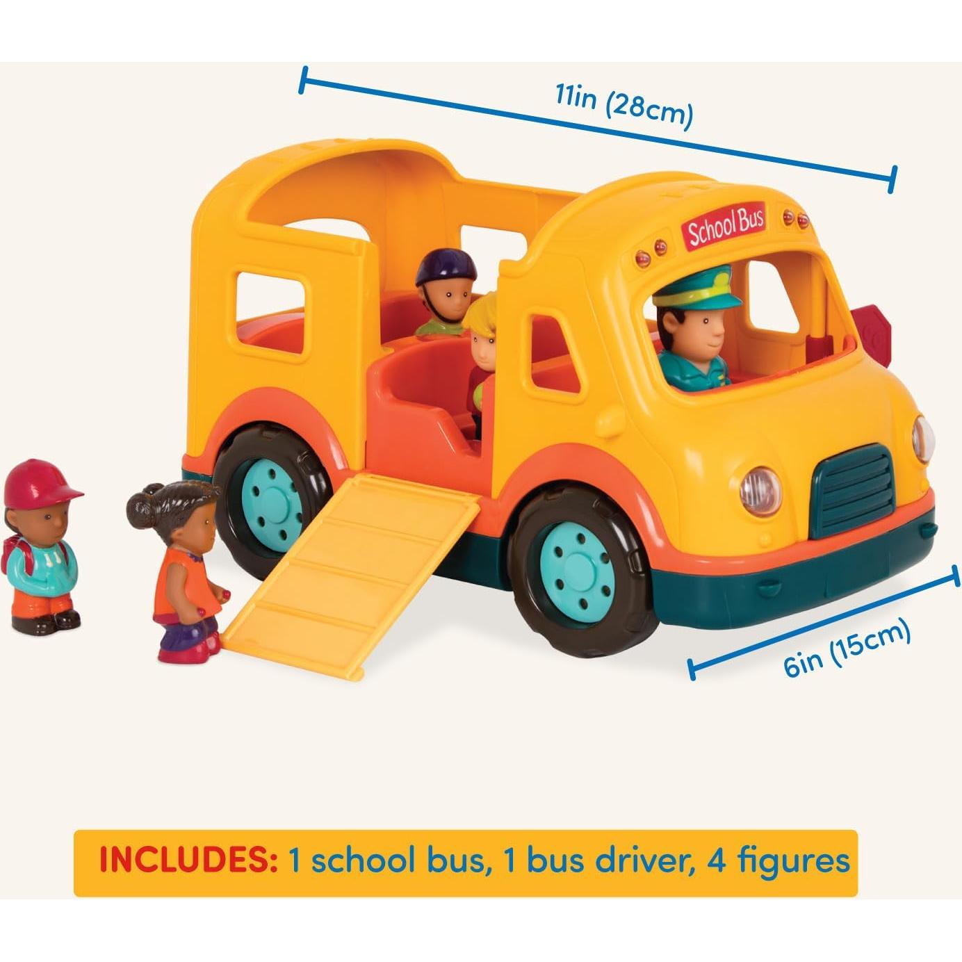 Autobús Escolar Amarillo Battat con Sonidos y Luces - 5 Figuras