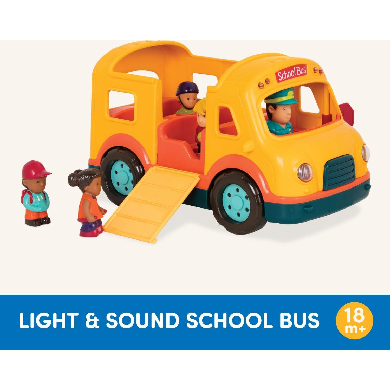 Autobús Escolar Amarillo Battat con Sonidos y Luces - 5 Figuras