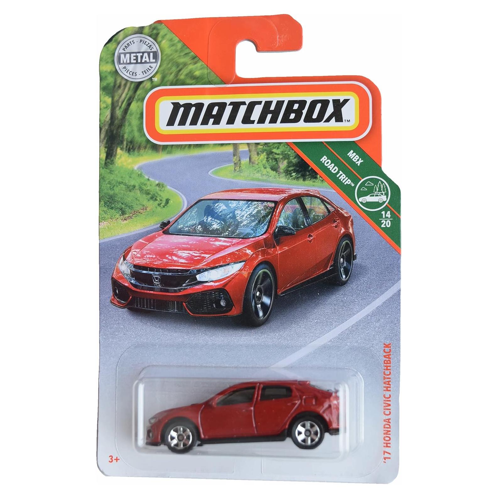 Auto a Escala Matchbox Honda Civic Hatchback 2017 Rojo