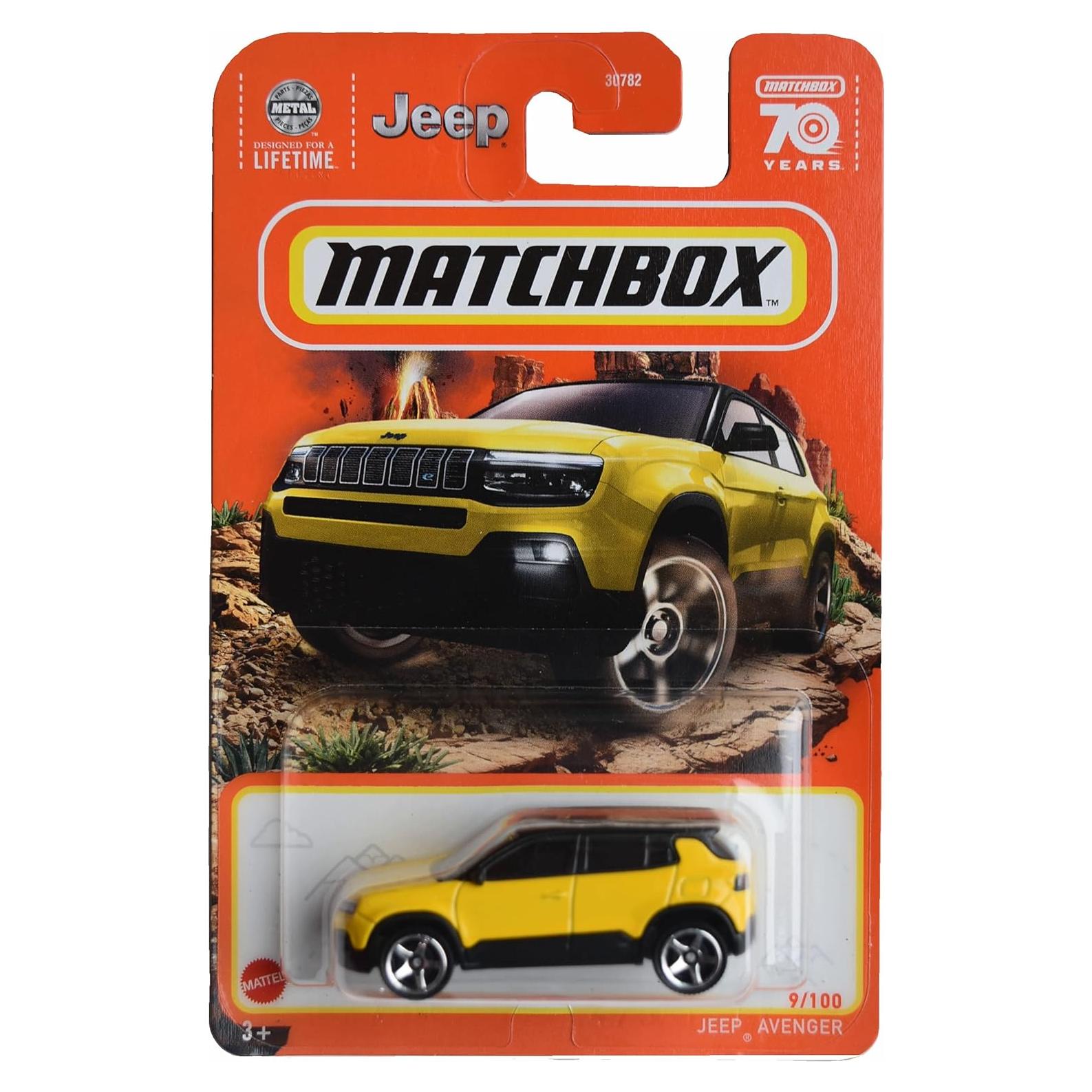 Matchbox Jeep Avenger Amarillo 9/100 - Mattel 42.6g