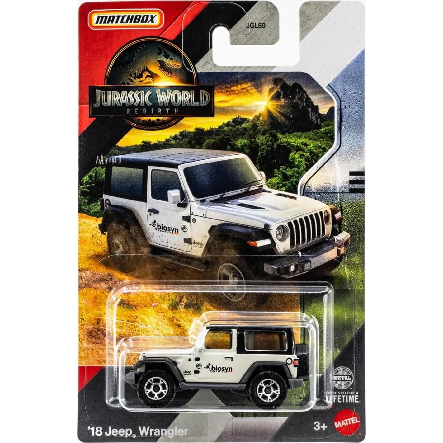 Vehículos de Metal Fundido Matchbox Jurassic World - Jeep Wrangler y Off-Road InGen