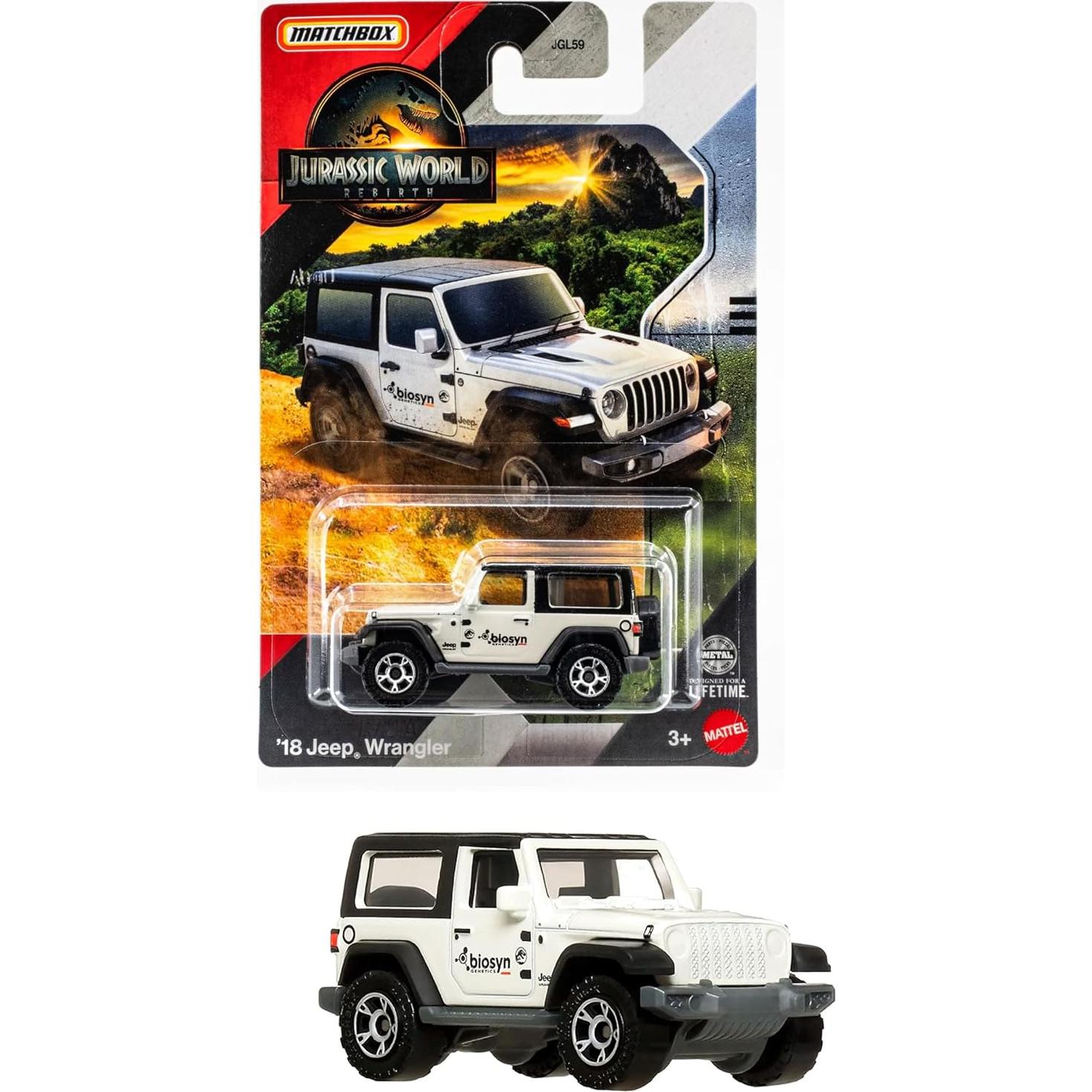 Vehículos de Metal Fundido Matchbox Jurassic World - Jeep Wrangler y Off-Road InGen