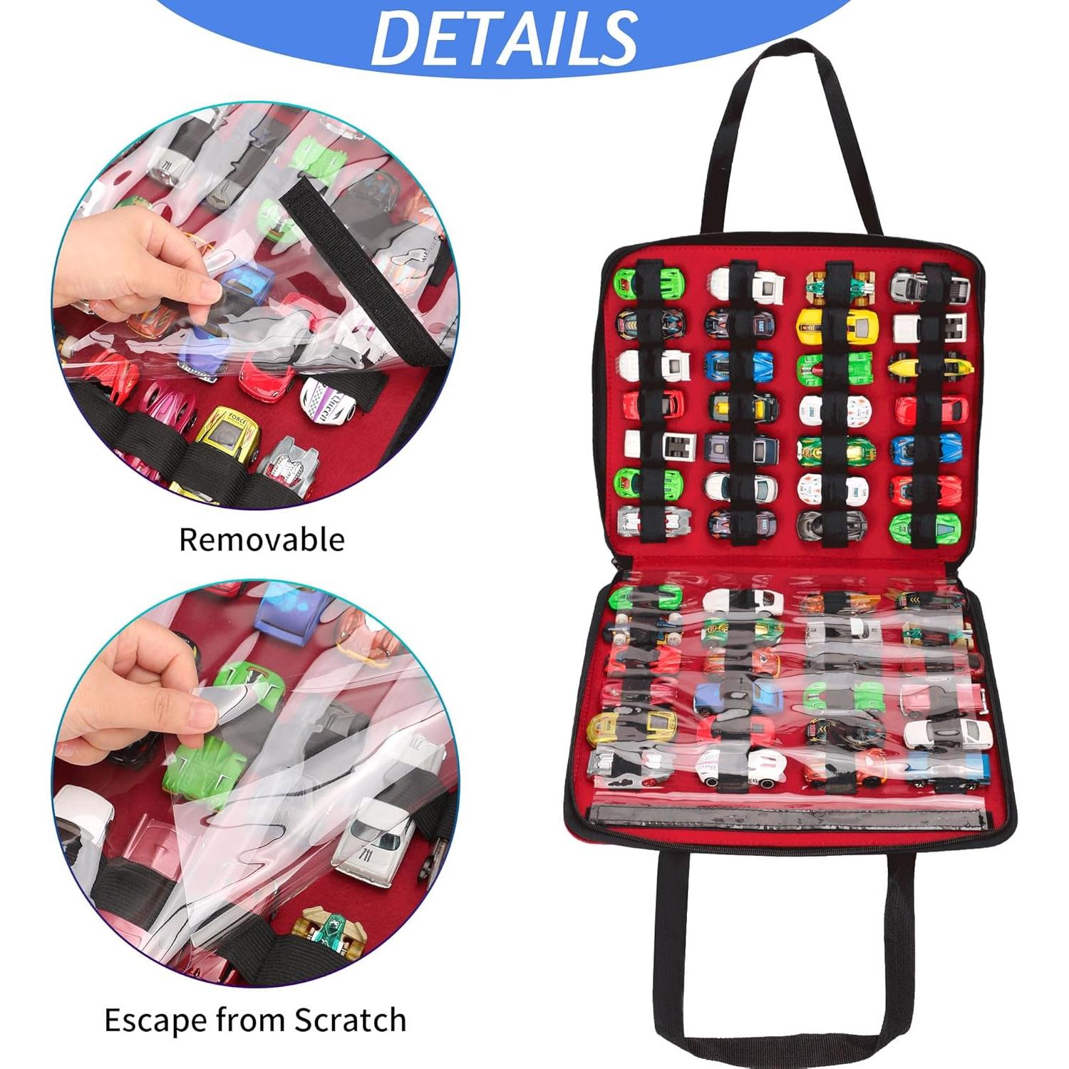 Estuche Organizador para Coches de Juguete JOYMOMO 52 Compartimentos Rojo