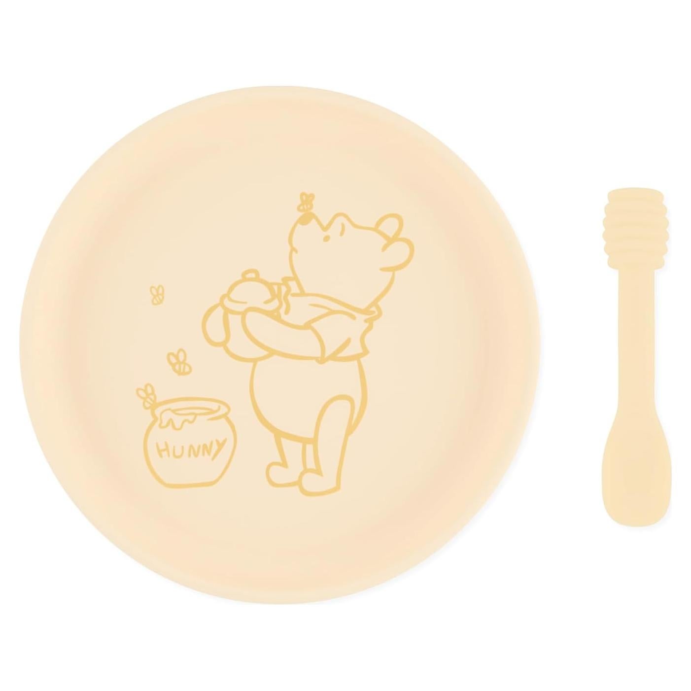 Juego de Plato y Cuchara Bumkins Winnie Pooh Silicona 6M+