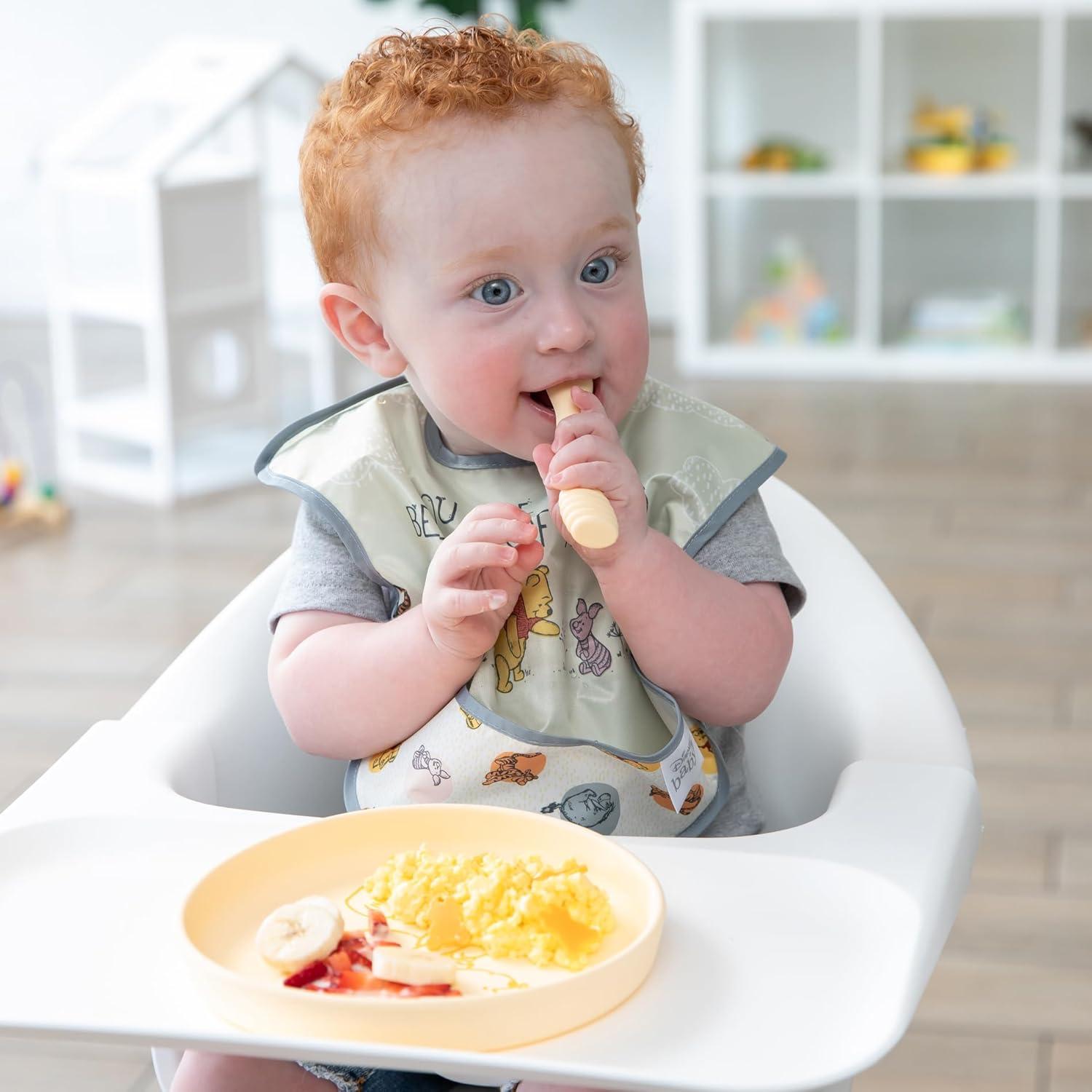 Juego de Plato y Cuchara Bumkins Winnie Pooh Silicona 6M+