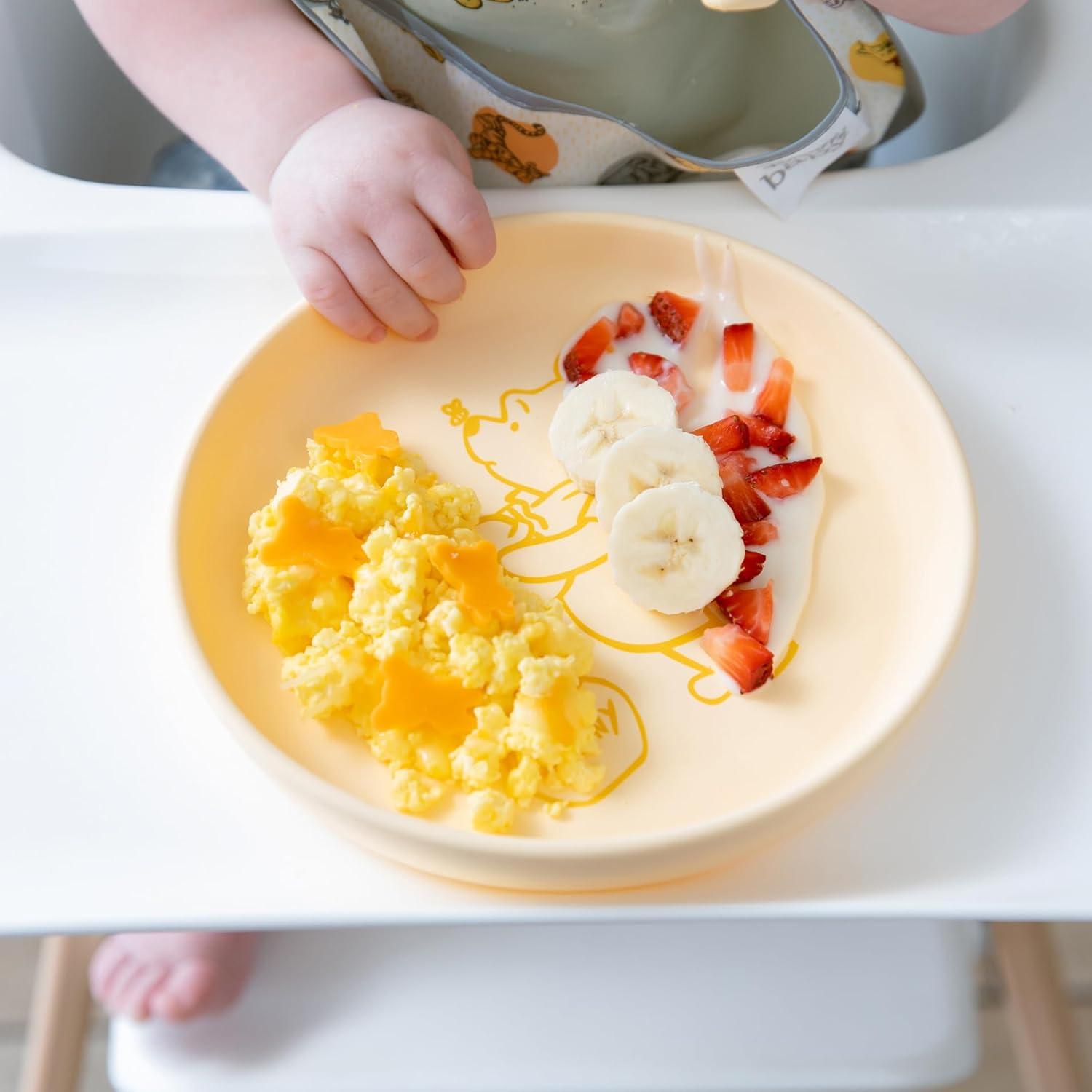 Juego de Plato y Cuchara Bumkins Winnie Pooh Silicona 6M+