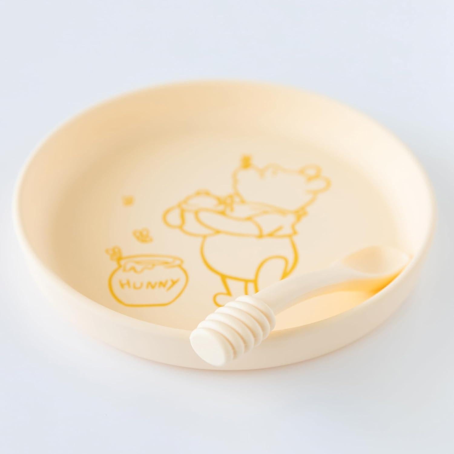 Juego de Plato y Cuchara Bumkins Winnie Pooh Silicona 6M+