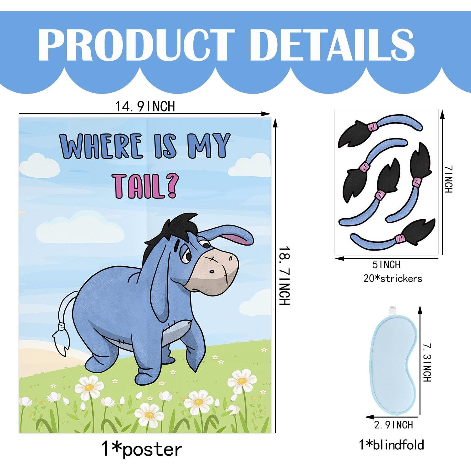 Juego de Fiesta Winnie Pooh Pin The Tail - Set de 20 Pegatinas