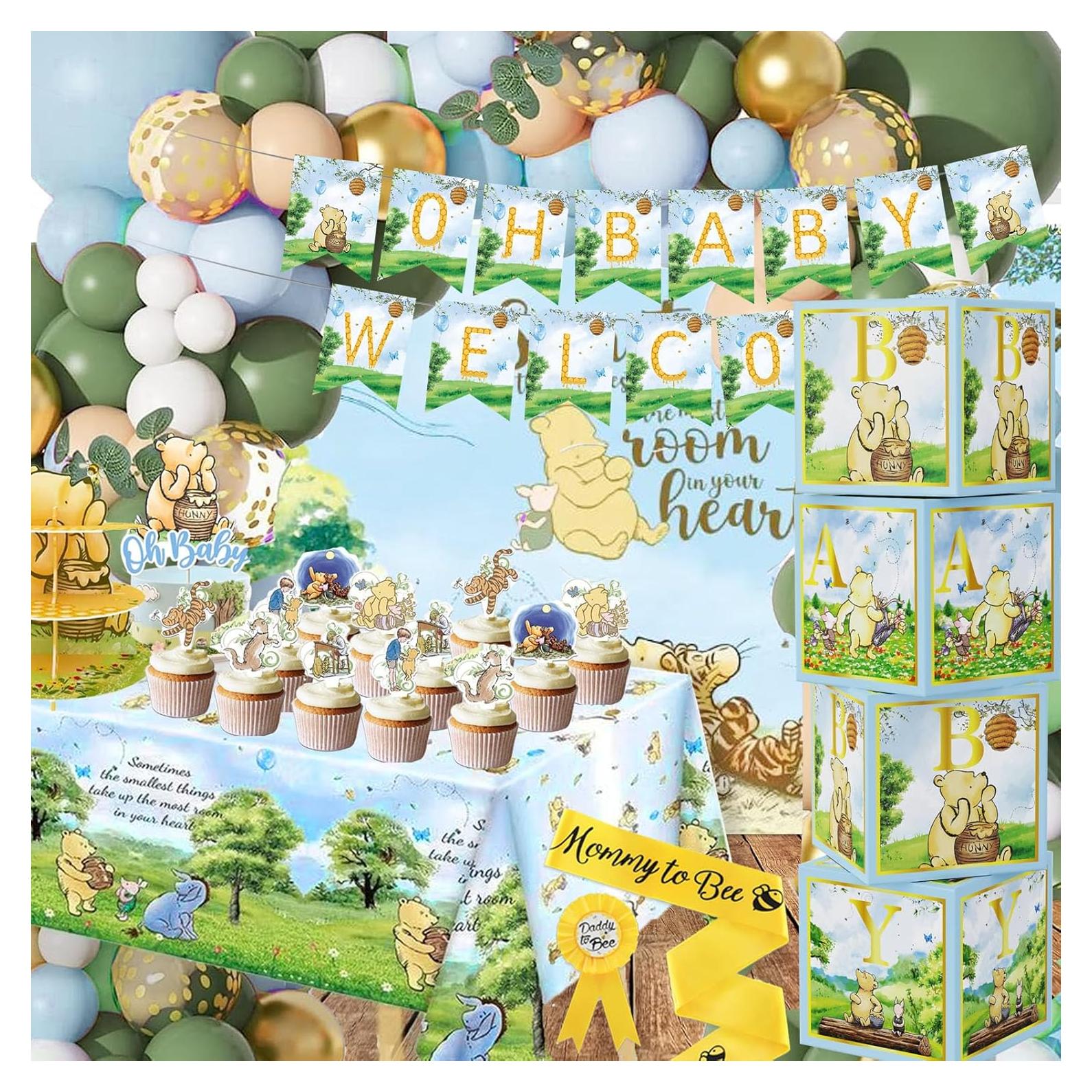 Kit de Decoraciones Baby Shower Winnie Pooh 159 Piezas