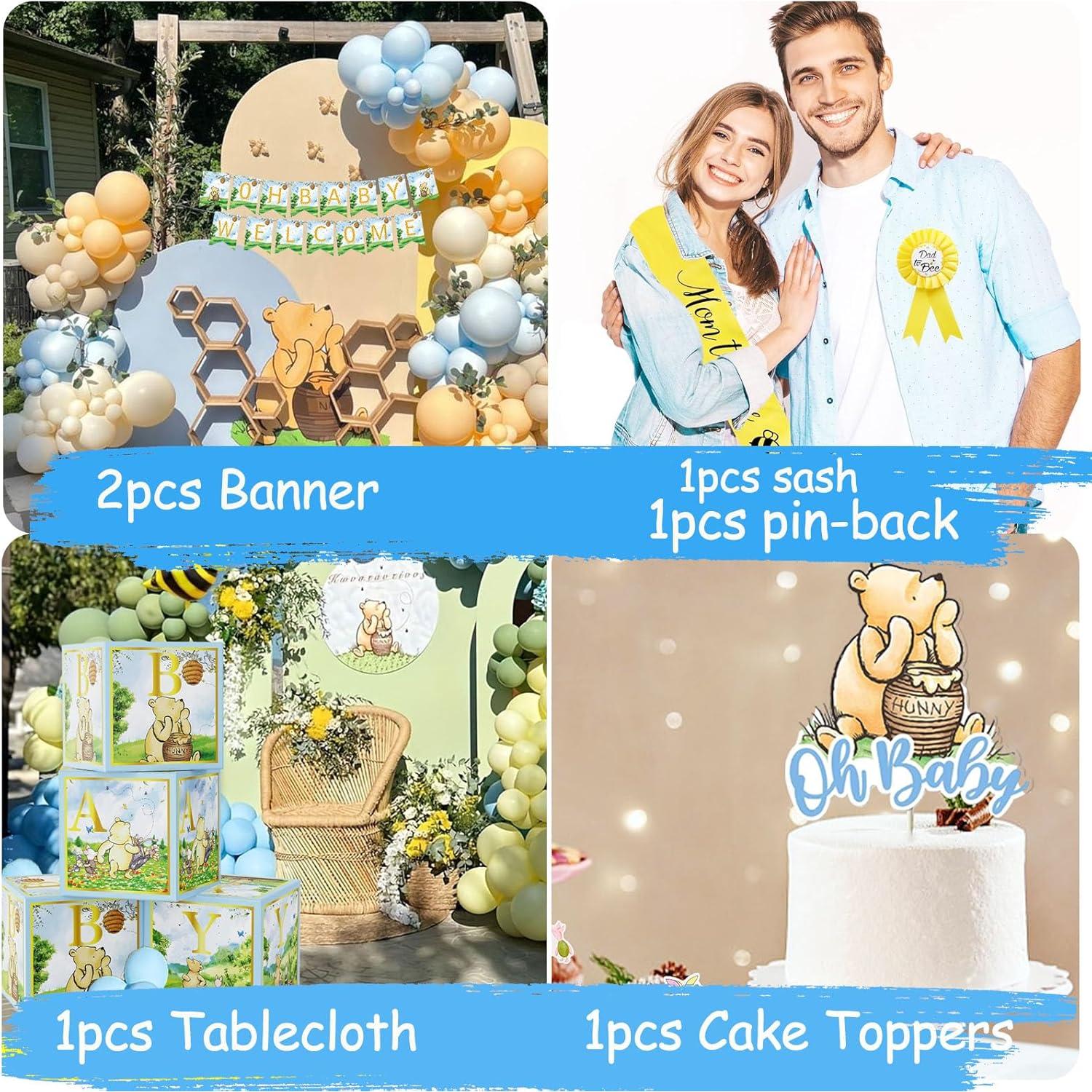 Kit de Decoraciones Baby Shower Winnie Pooh 159 Piezas