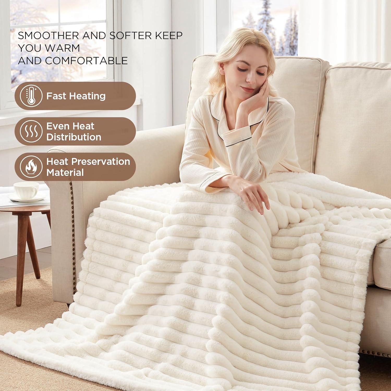 Manta Térmica Westinghouse 127x152 cm 6 Niveles Calor Beige