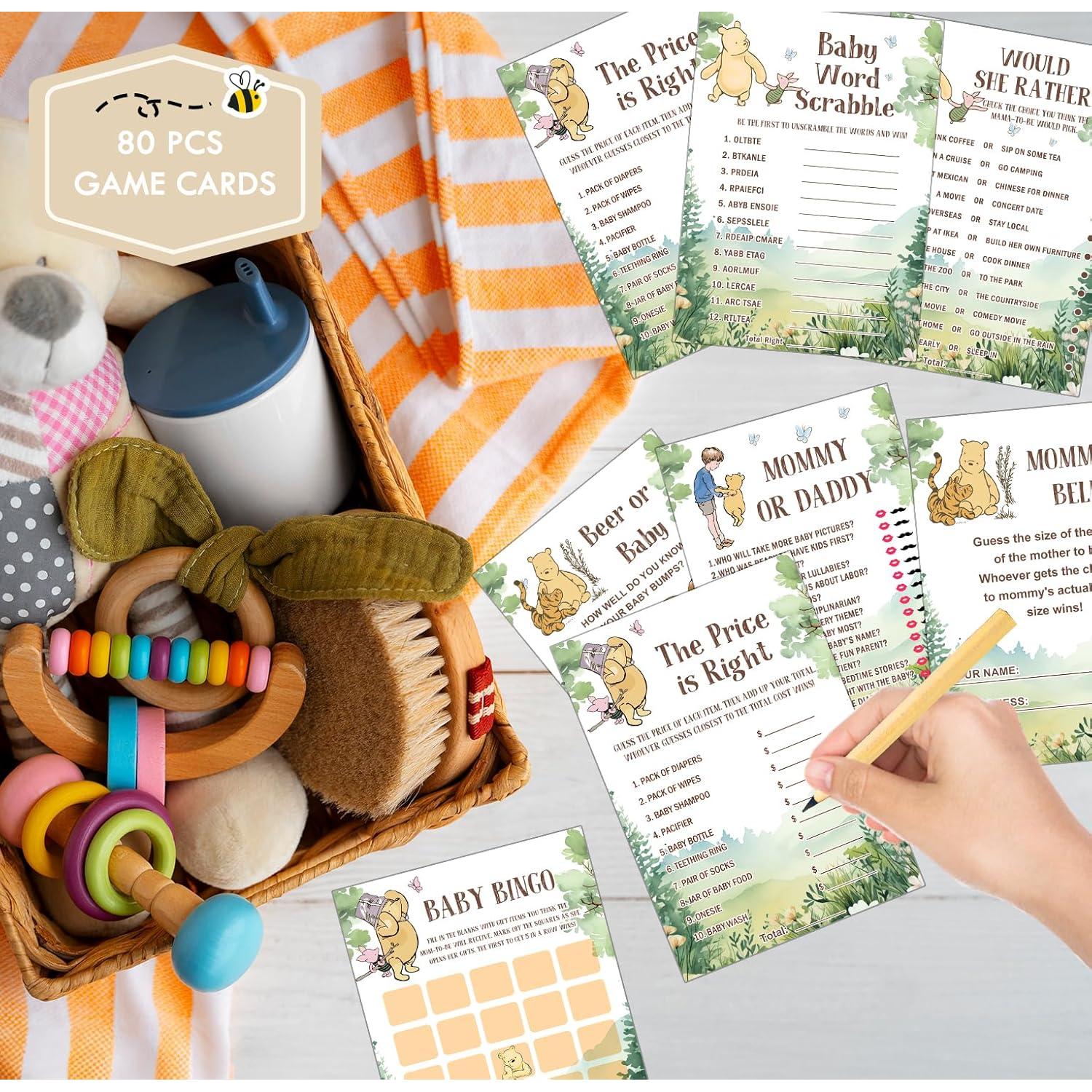 Set de Juegos de Baby Shower Winnie 143 Pcs ALodr Decoración