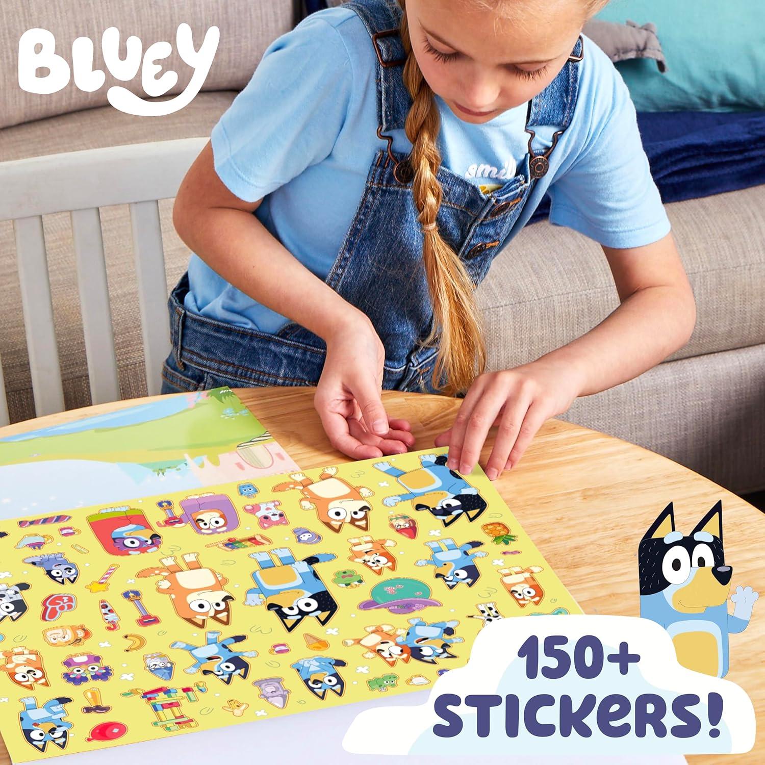 Papel de Colorear Jumbo Bluey 60 Páginas + 10 Crayones